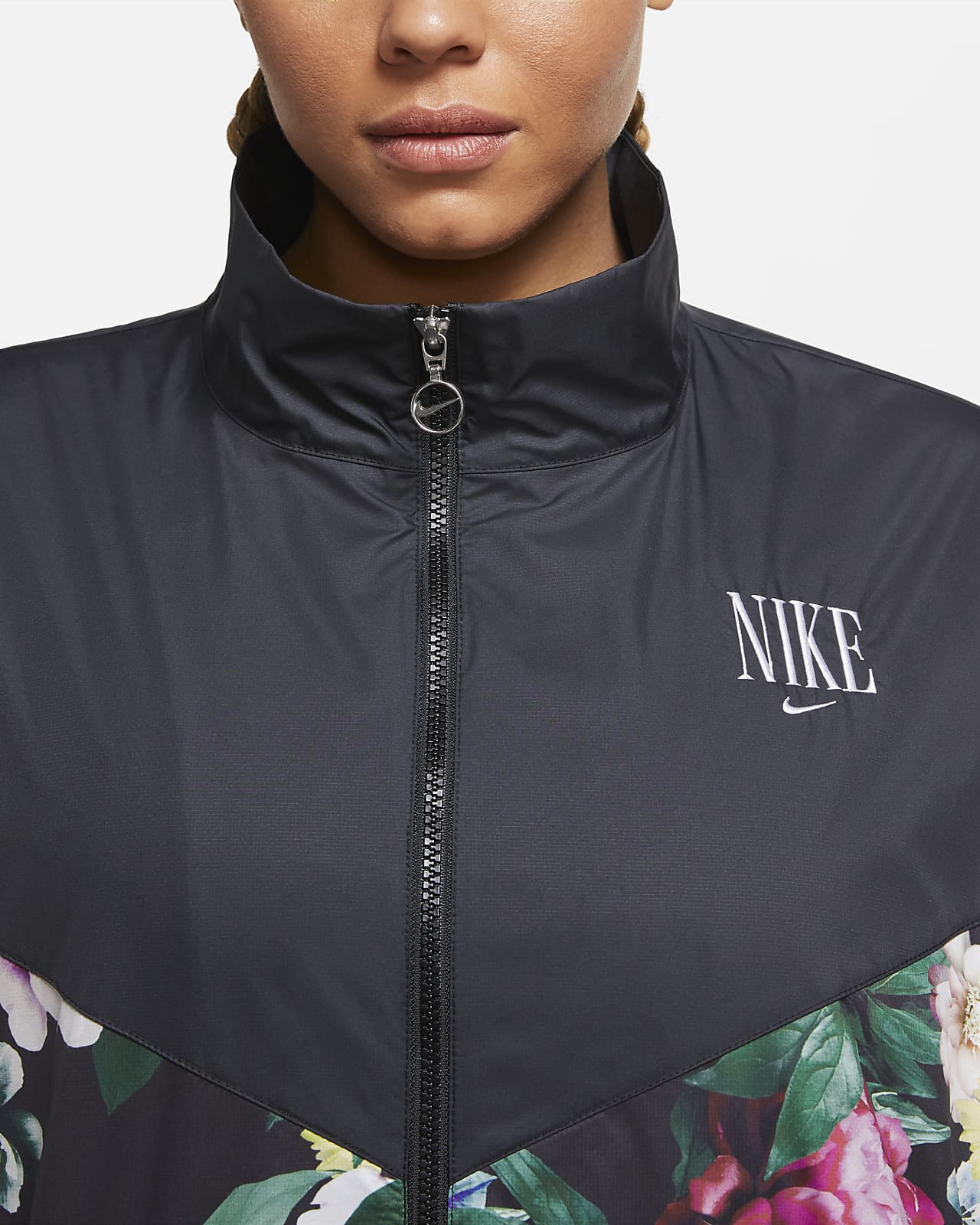 nike women's woven jacket black