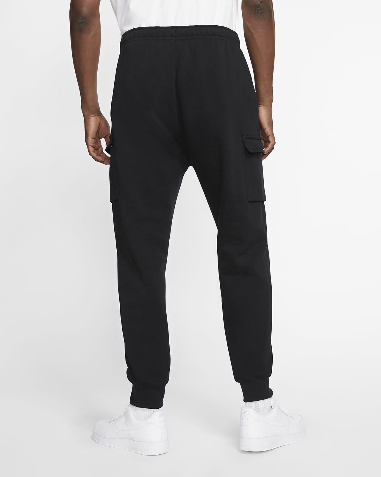 nike club cargo joggers black