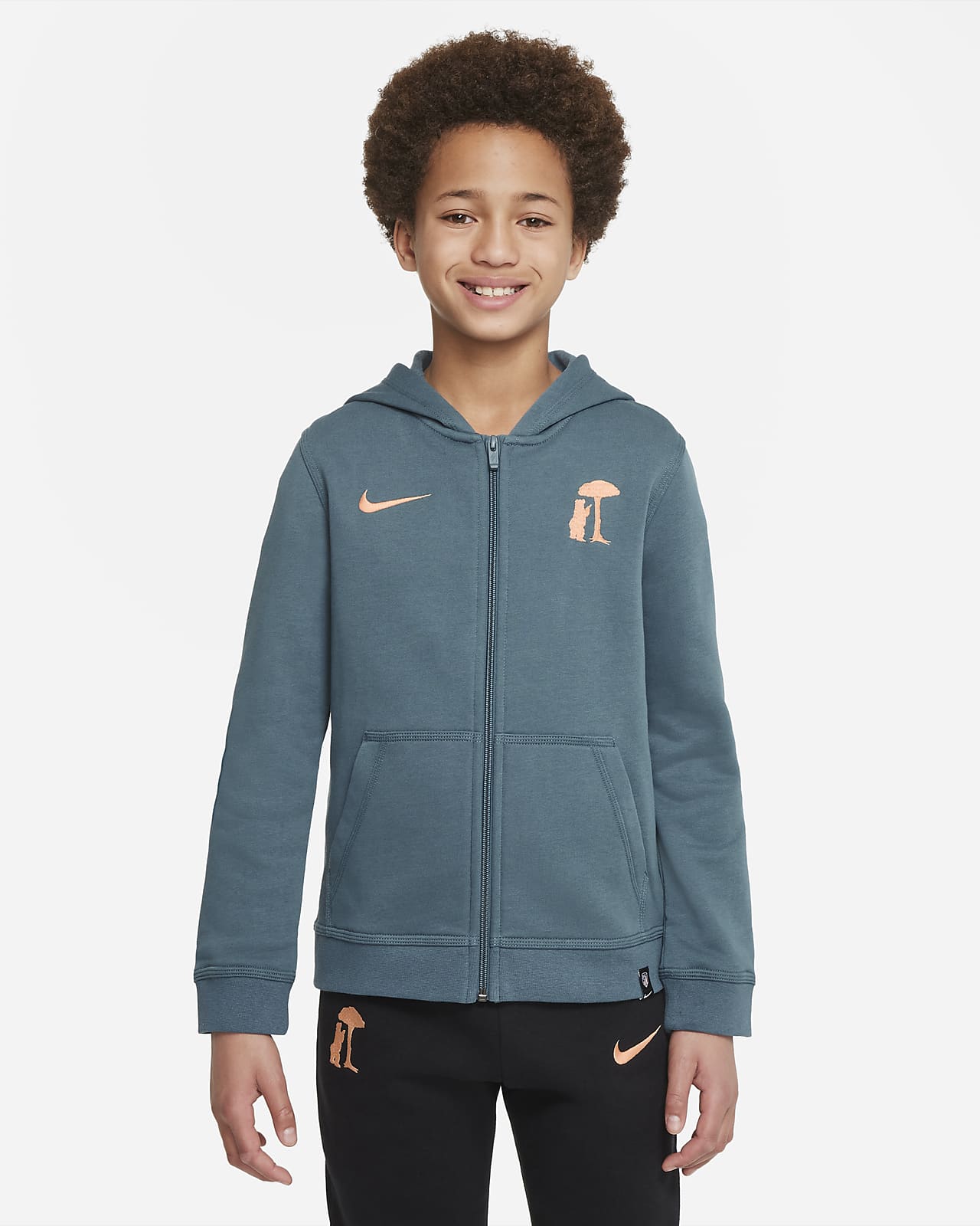 Atlético Madrid Club Fleece Older Kids' Full-Zip Hoodie. Nike BE