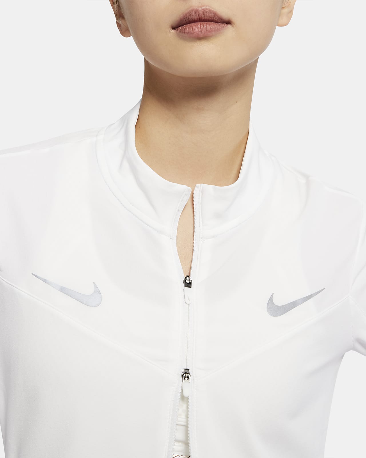 nike womens white running jacket