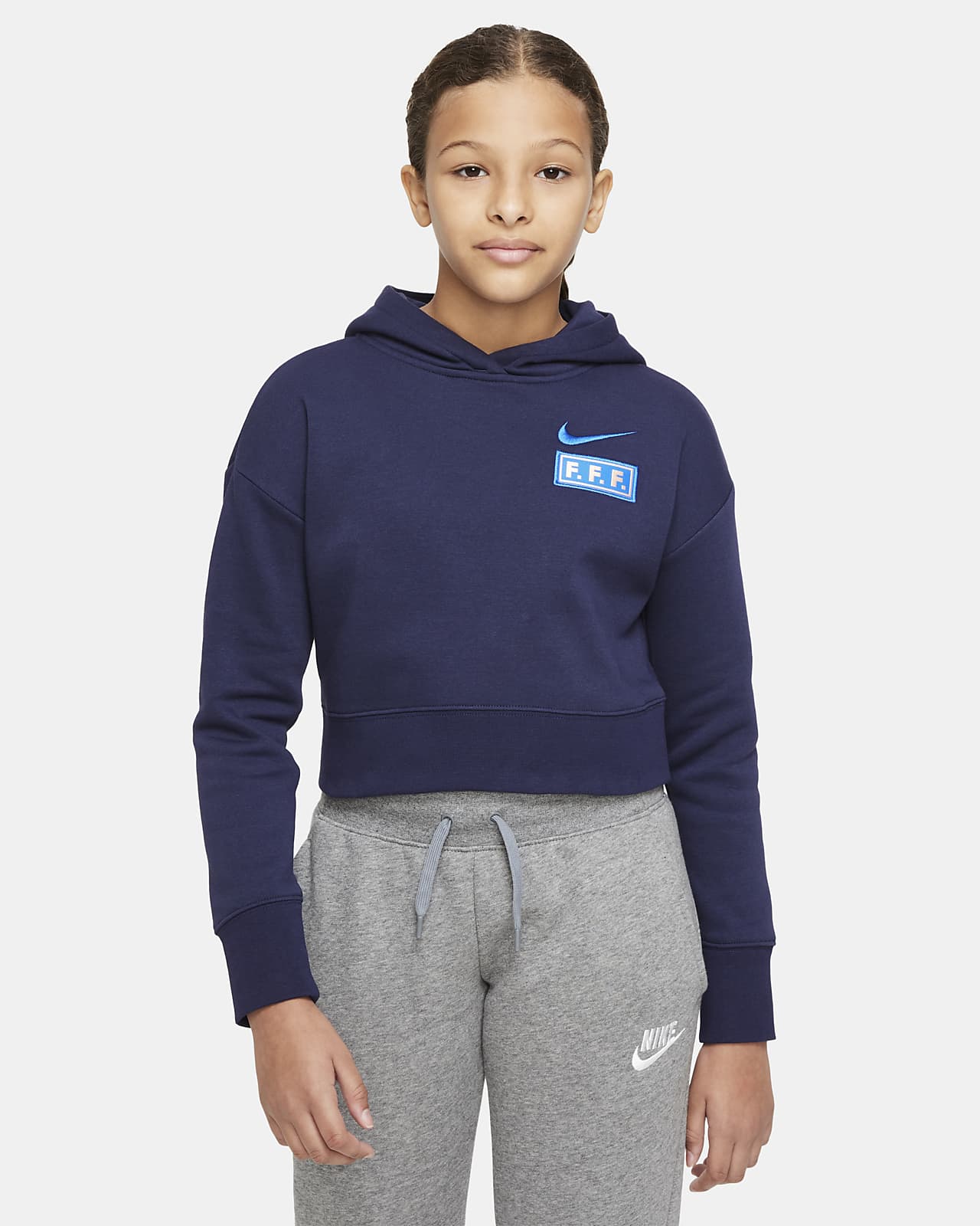 nike cropped hoodie blue