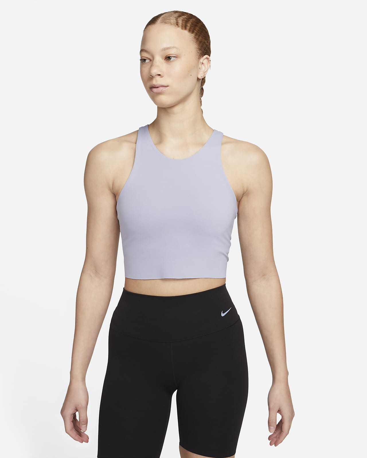 Camisola sem mangas recortada com sutiã incorporado Nike Yoga Dri-FIT Luxe  para mulher. Nike PT