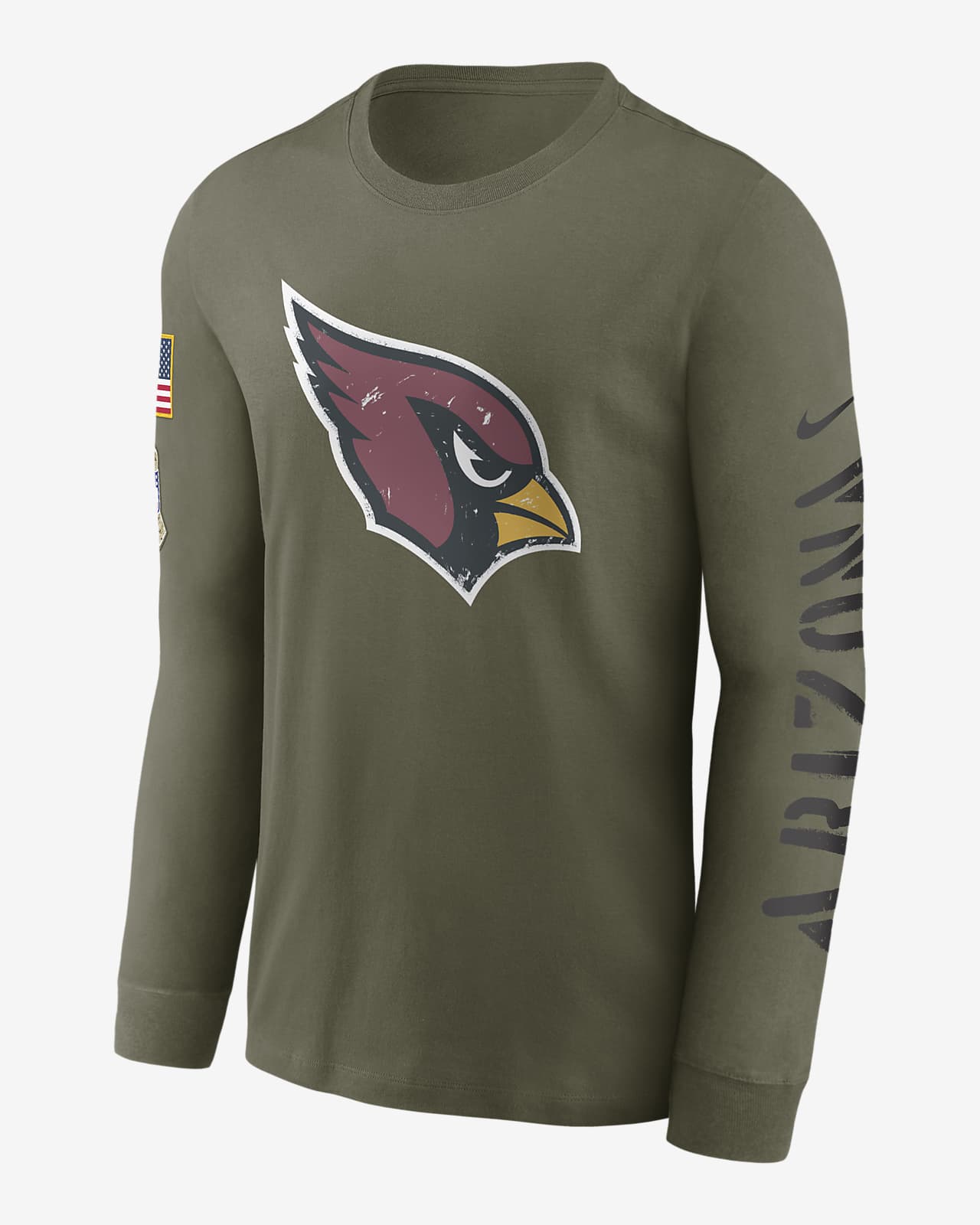 Women's Fanatics Branded Cardinal/White Arizona Cardinals Ombre Long Sleeve  T-Shirt