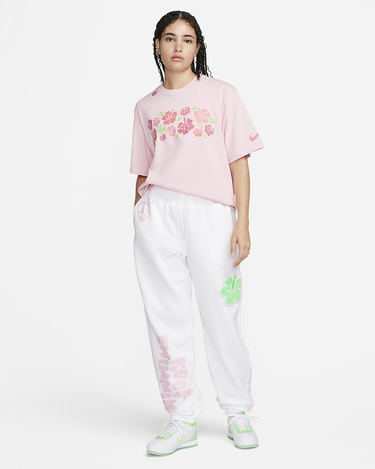 Nike floral sales embroidered sweatpants