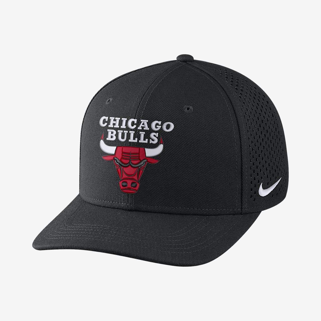 Chicago Bulls Nike AeroBill Classic99 中性可調式NBA 帽款。Nike TW