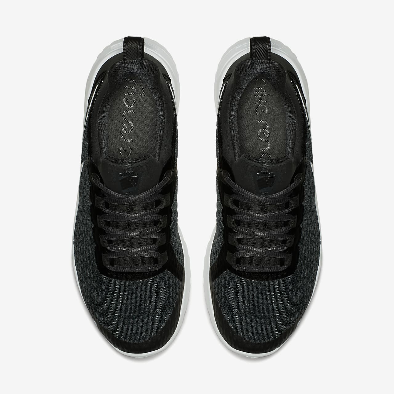 nike running renew rival trainers in black and white