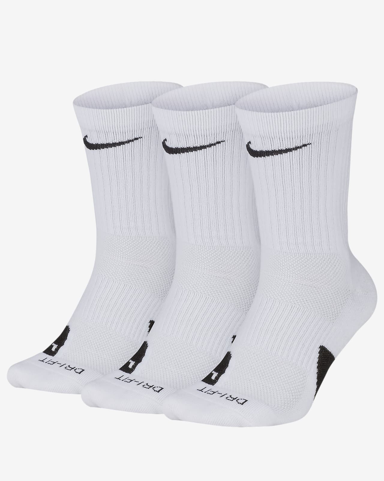 white nike elite basketball socks