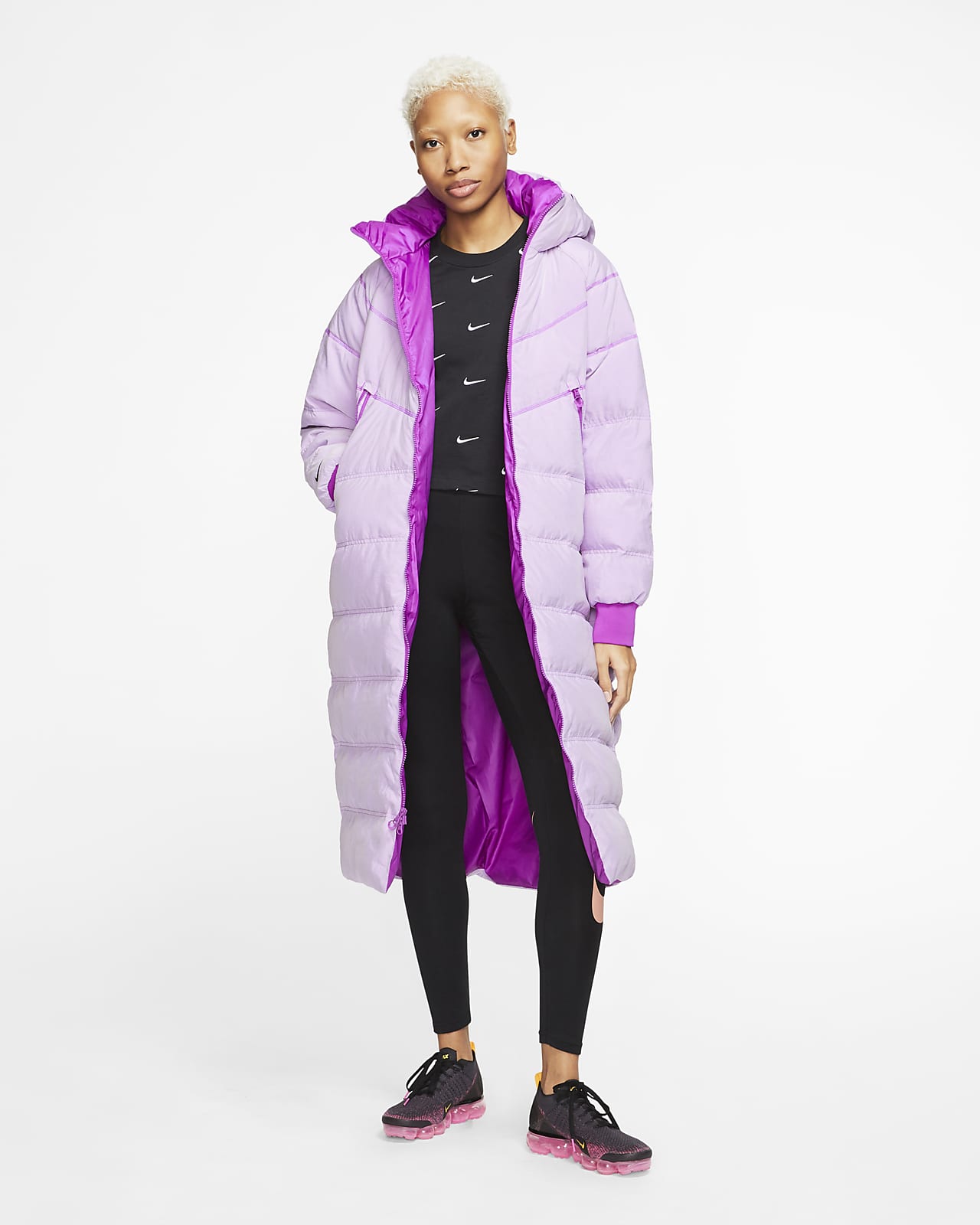 nike purple puffer jacket