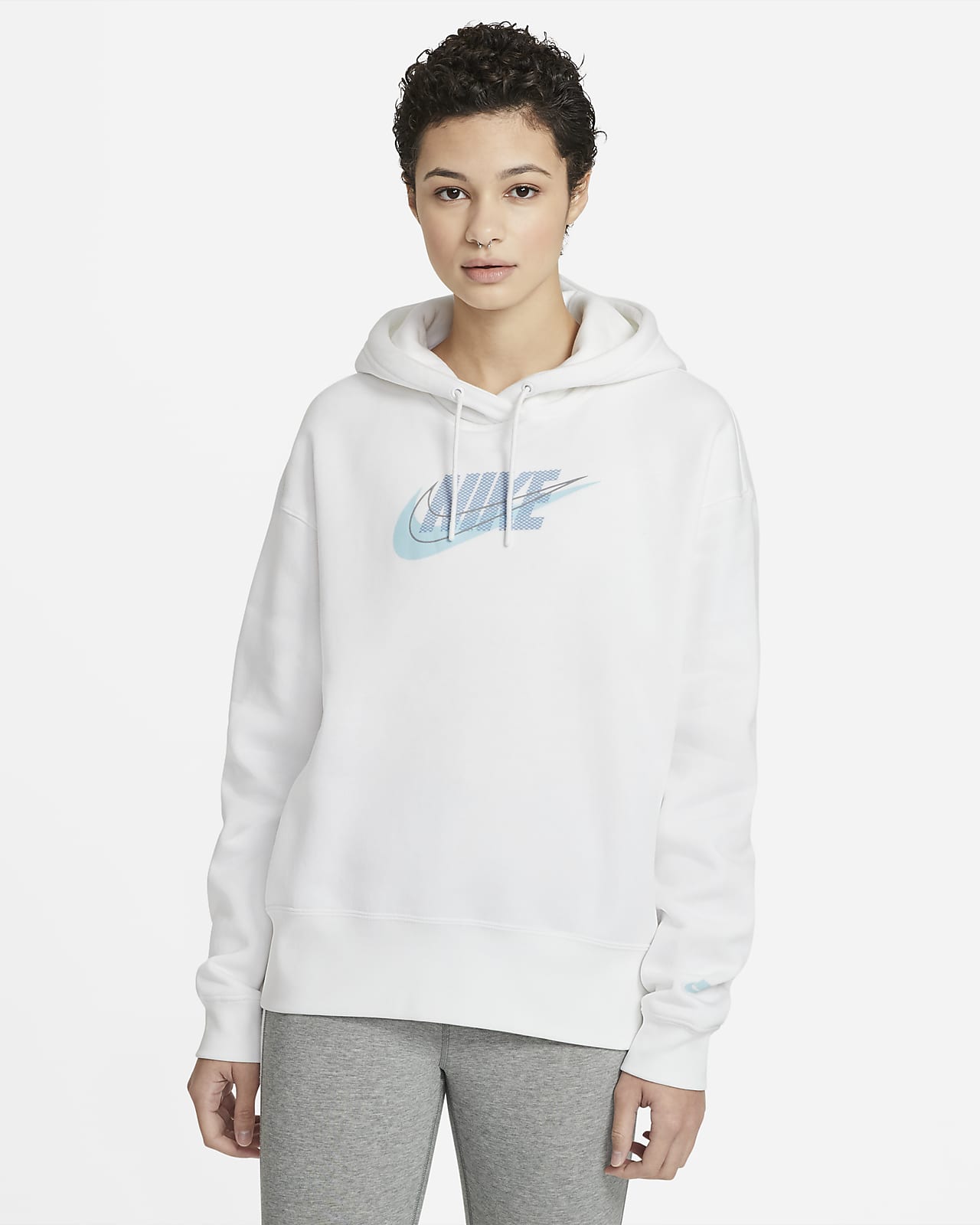 nike sportswear women's logo pullover hoodie