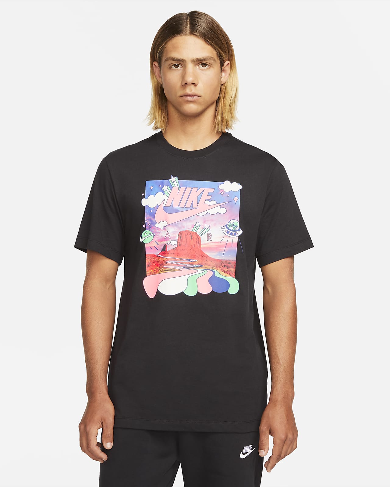 NIKE SPORTSWEAR T-SHIRT Boy Black Light Smoke Gray