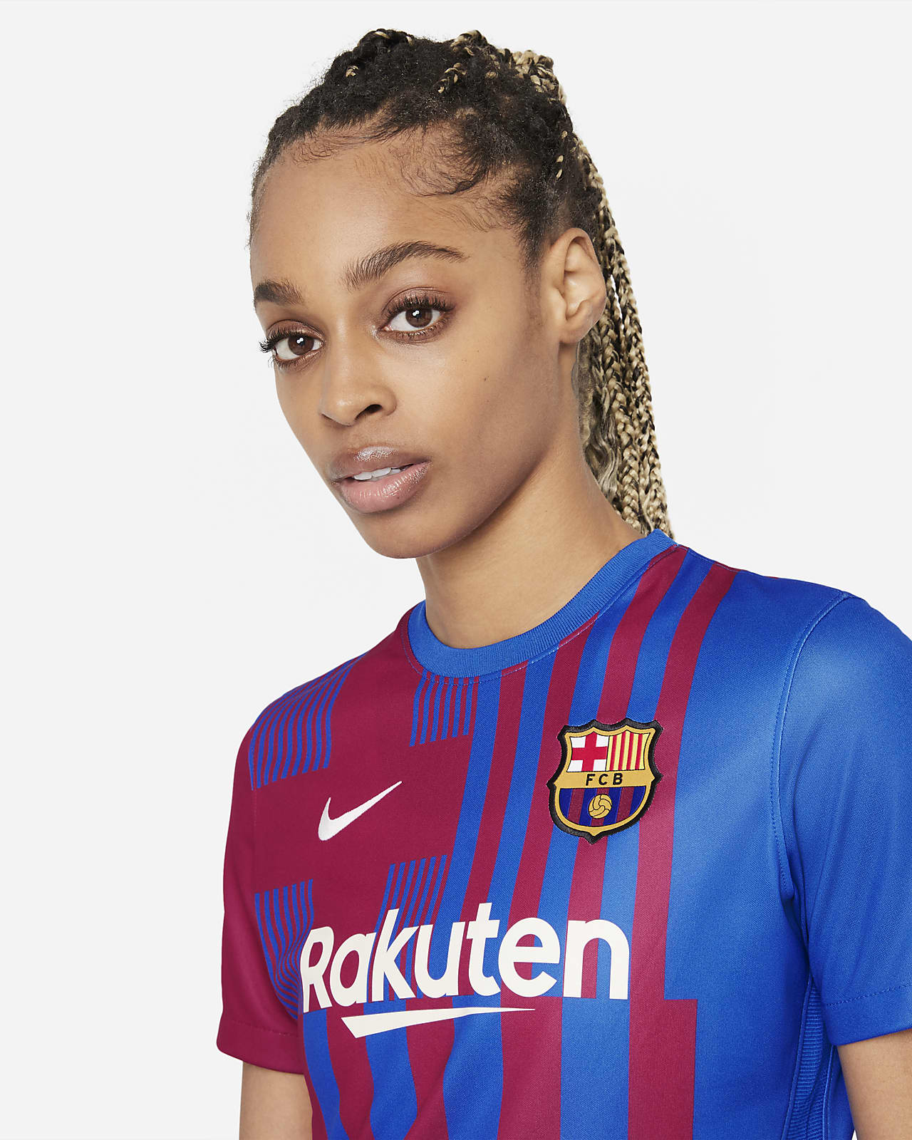 Aubergine Picasso Inwoner FC Barcelona 2021/22 Stadium Thuis Voetbalshirt voor dames. Nike NL