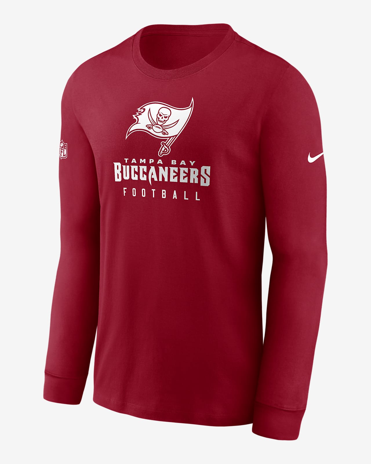 Nike Men's Dri-Fit Sideline Team (NFL Tampa Bay Buccaneers) Long-Sleeve T-Shirt in Red, Size: Small | 00LX6DL8B-0BI