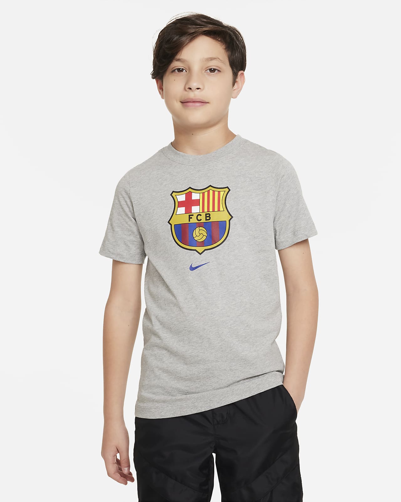 FC Barcelona Crest Big Kids' Nike T-Shirt