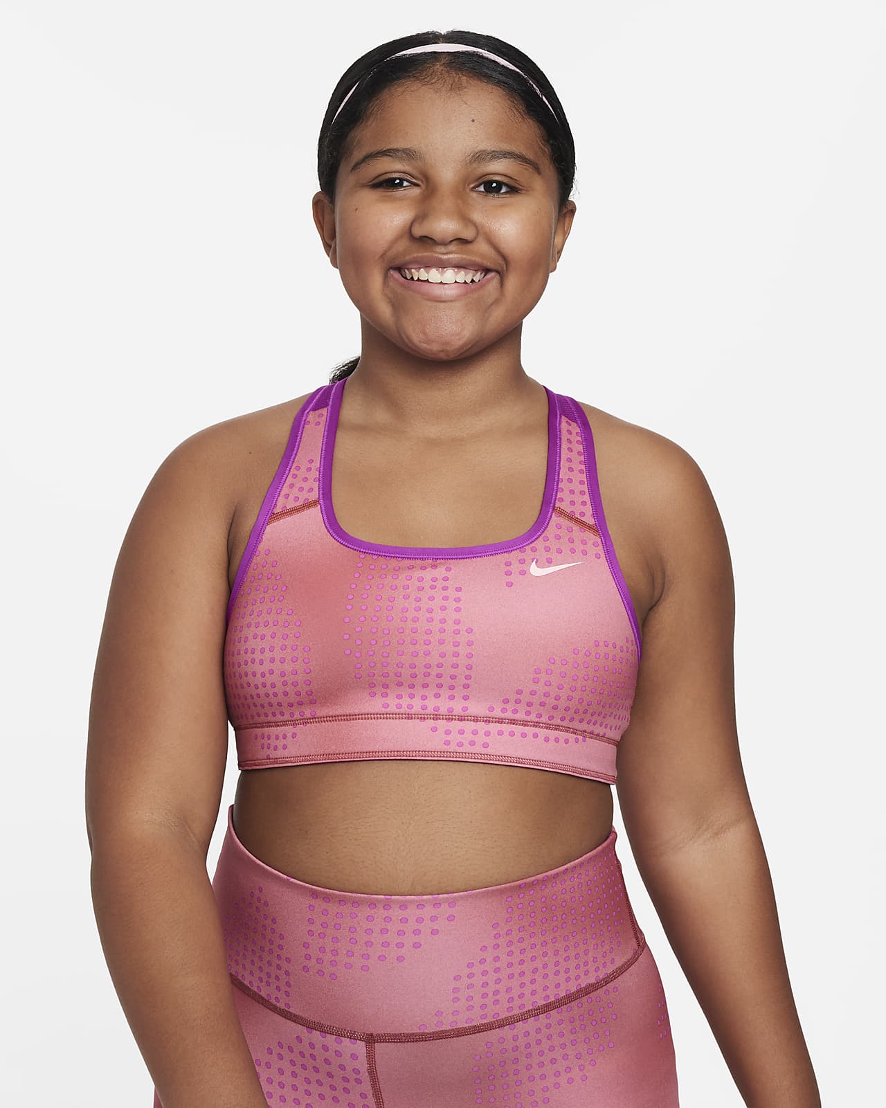 Buy Nike Women's Dri-FIT Swoosh Sports Bra (Plus Size) White in KSA -SSS