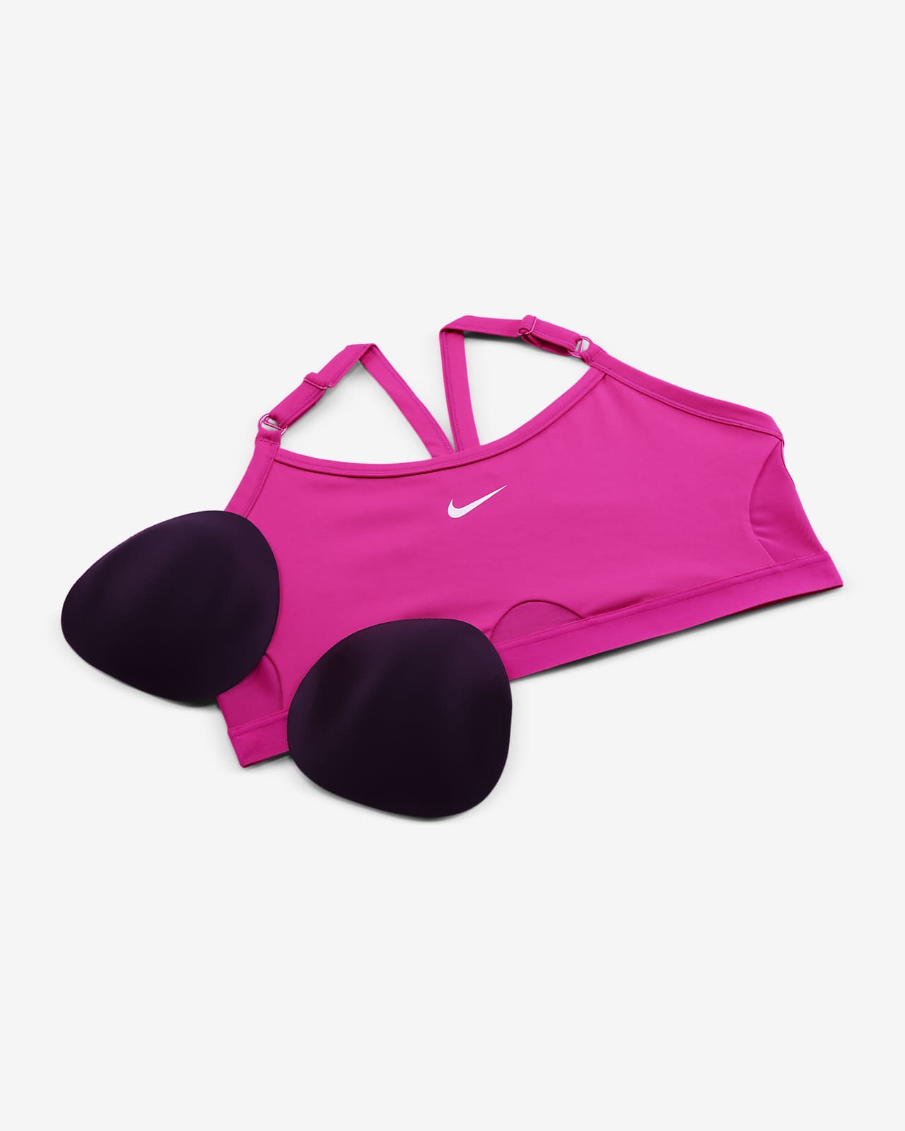 Nike Dri Fit Indy Light-Support Padded Glitter Sport-BH Rosa