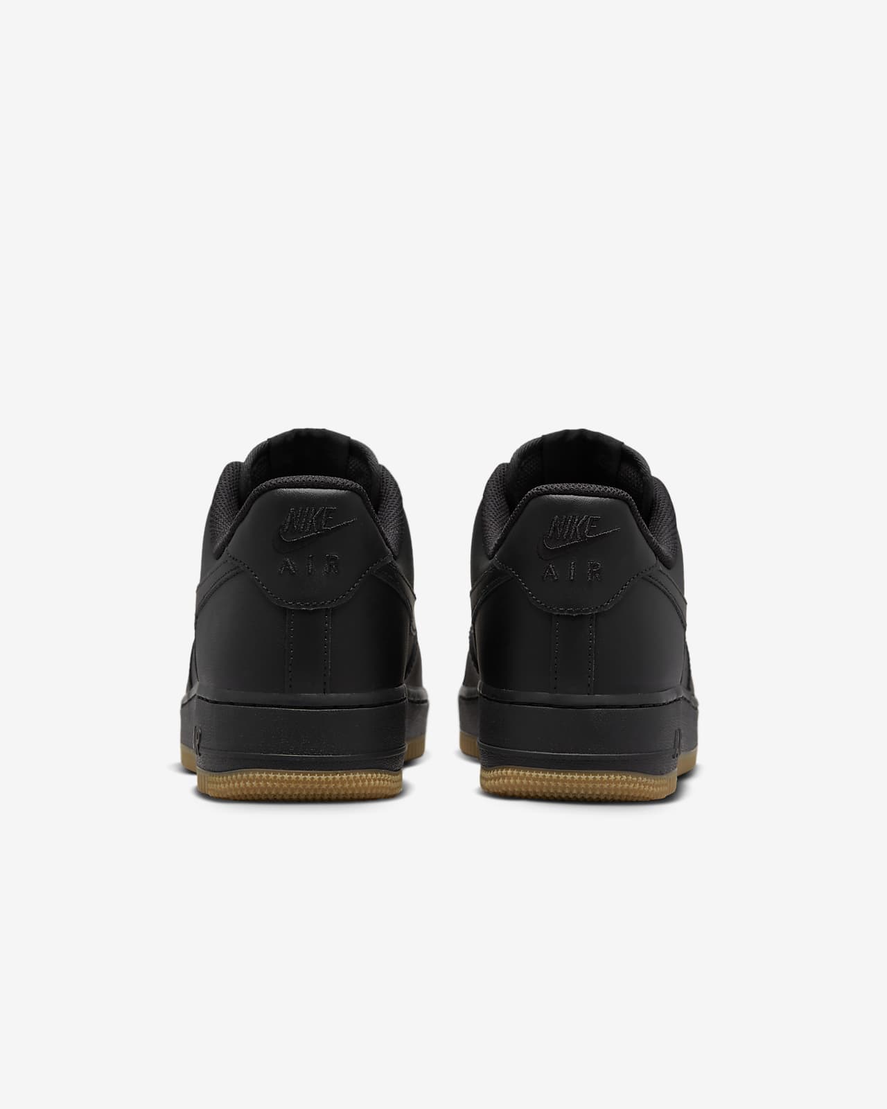 Nike air force hotsell black suede gum sole