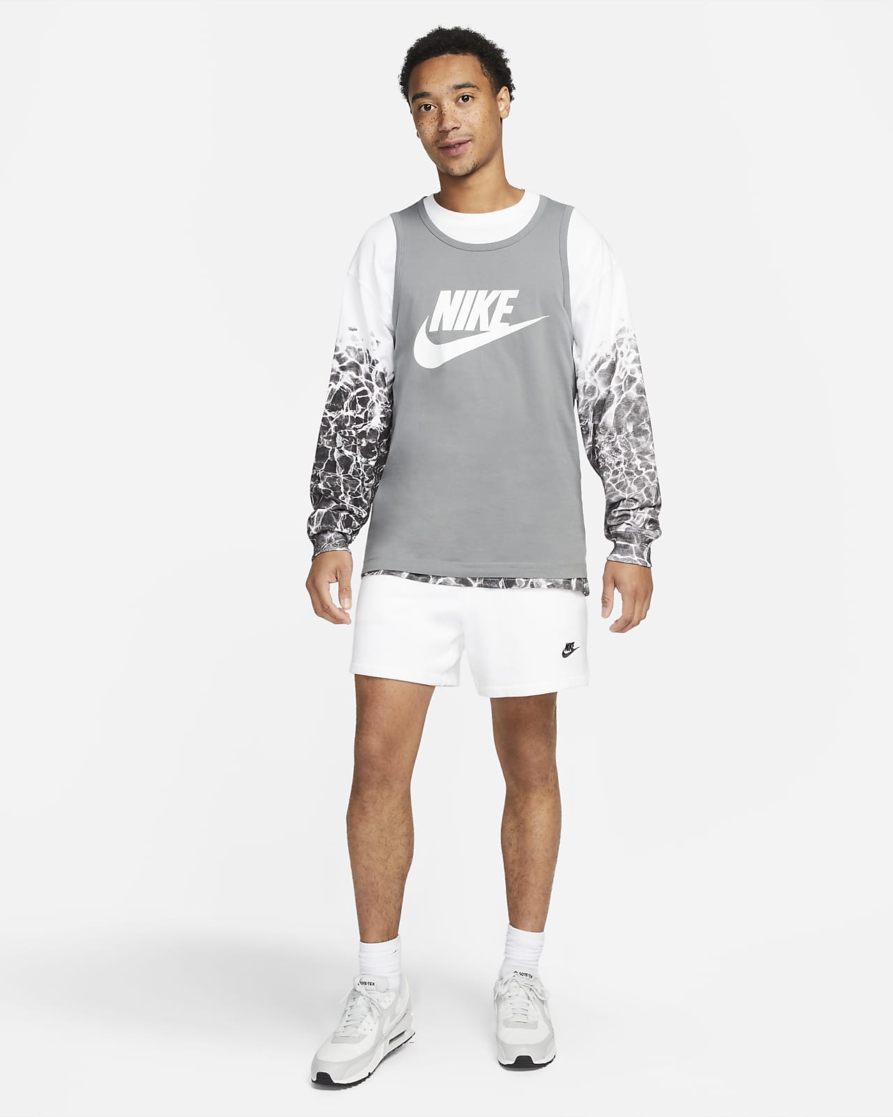 Nike Sportswear Men's Tank-Grey/Black Large