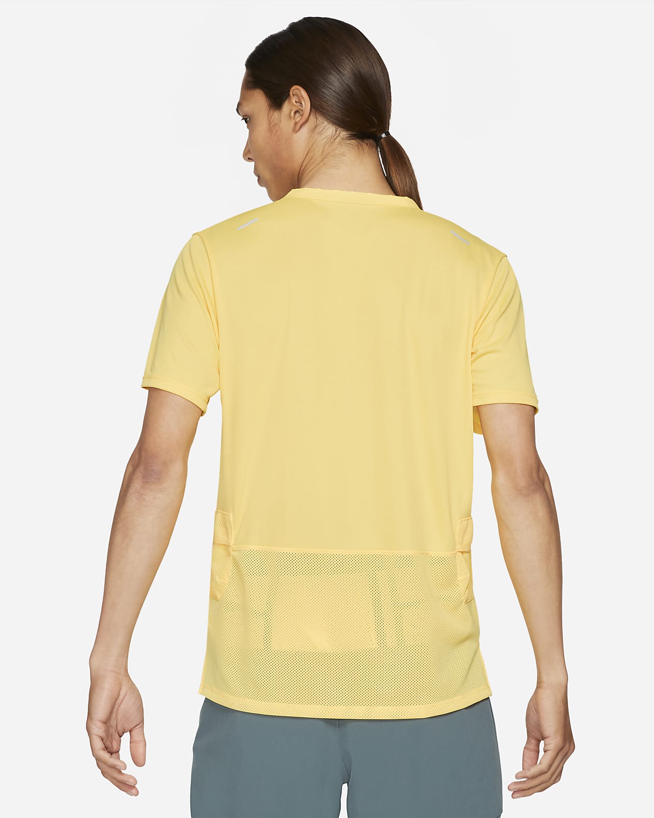 nike yellow running top