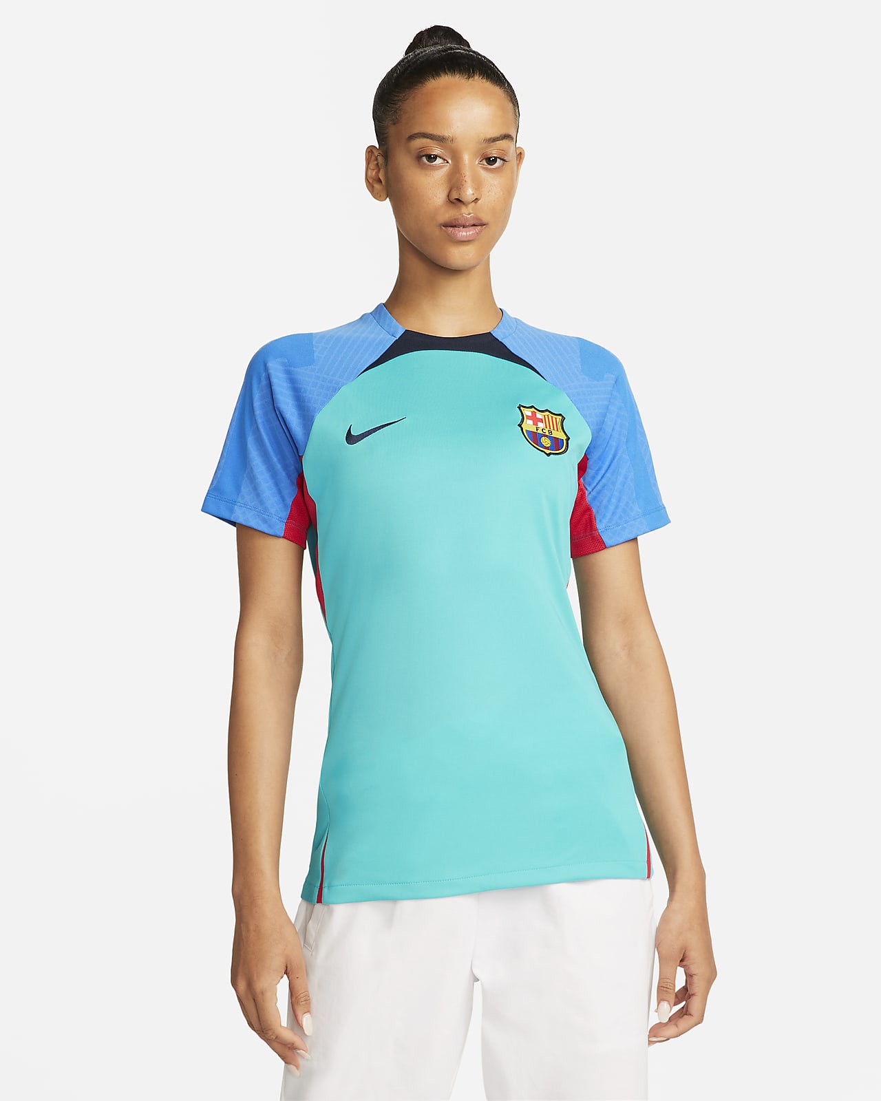 Een centrale tool die een belangrijke rol speelt Patois natuurlijk FC Barcelona Strike Women's Nike Dri-FIT Short-Sleeve Soccer Top. Nike.com