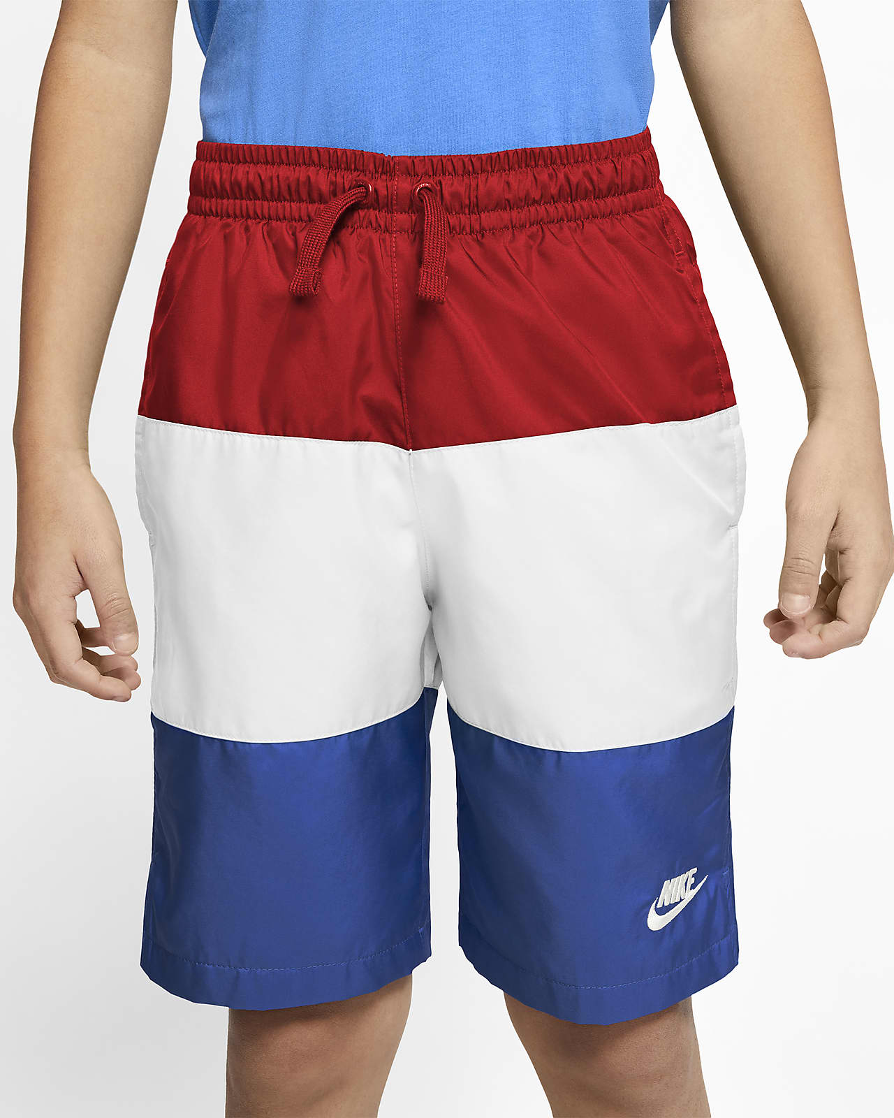 nike red white and blue swim trunks