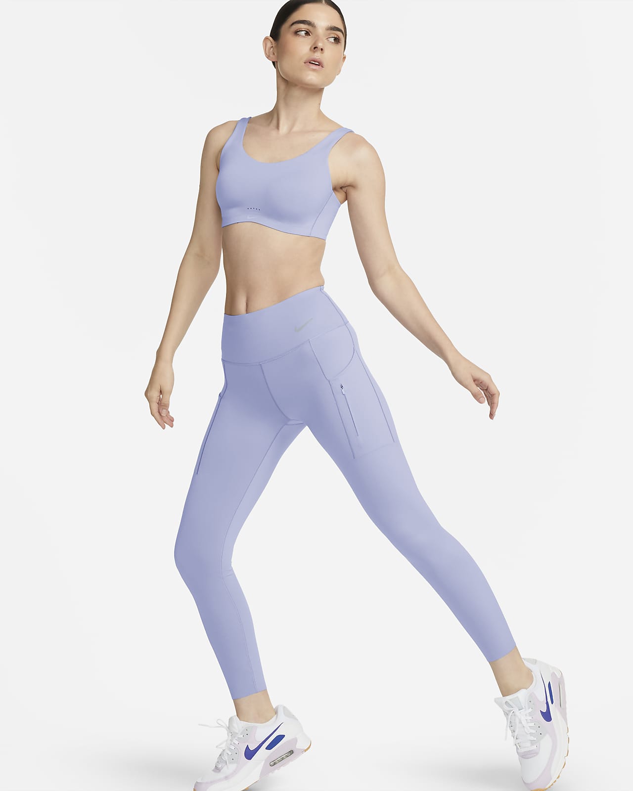 Nike Go 7/8-Leggings mit starkem Halt, mittelhohem Bund und Taschen für Damen