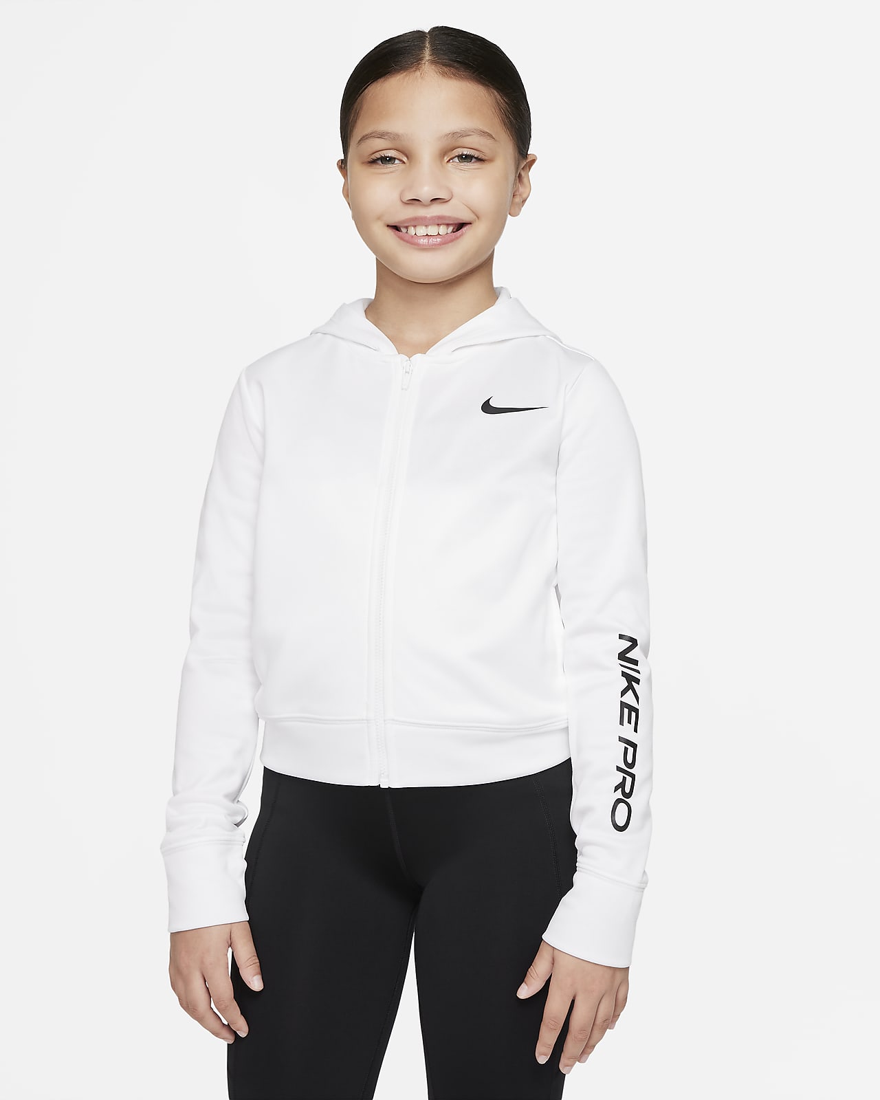 Nike Pro Therma-FIT Older Kids' (Girls') Full-Zip Hoodie