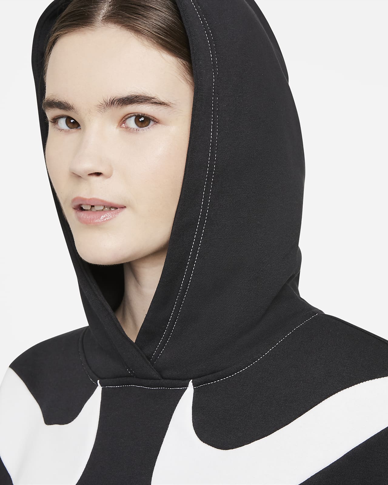 Nike Sportswear Swoosh Sudadera con capucha de tejido Fleece oversize -  Mujer. Nike ES