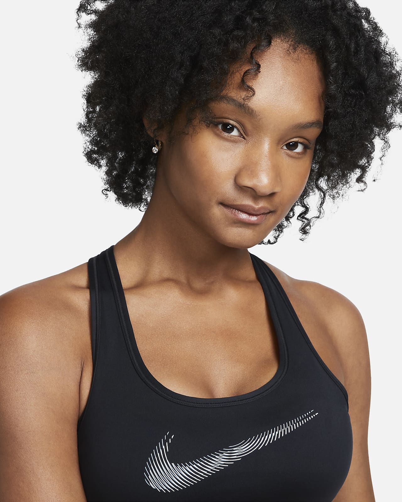 Nike Womens sports bra - fierce support purple black - size medium