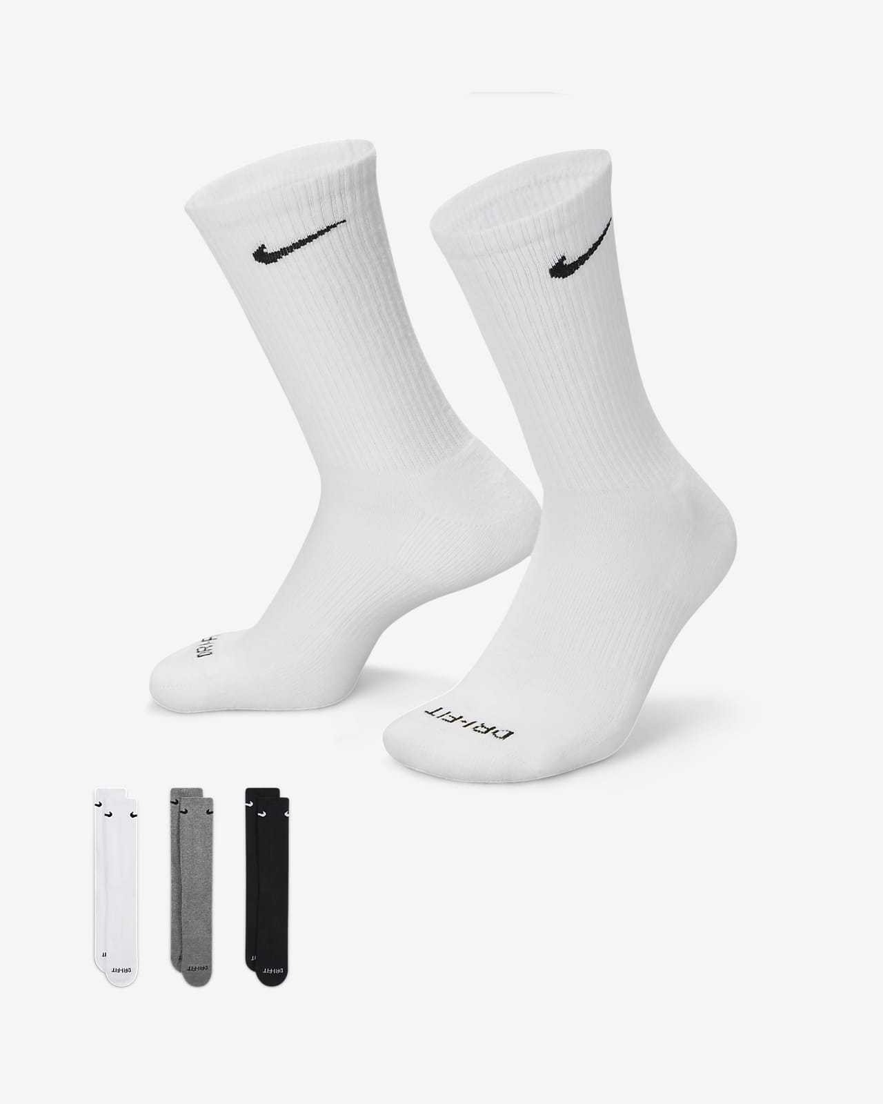 ถุงเท้าเทรนนิ่งข้อยาว Nike Everyday Plus Cushioned (3 คู่)