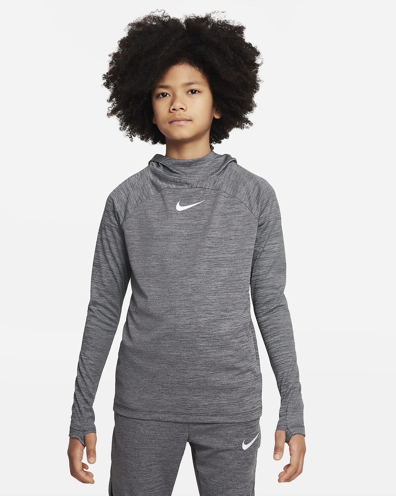 Sudadera con gorro sin cierre de fútbol para niños talla grande Nike  Dri-FIT Academy. 