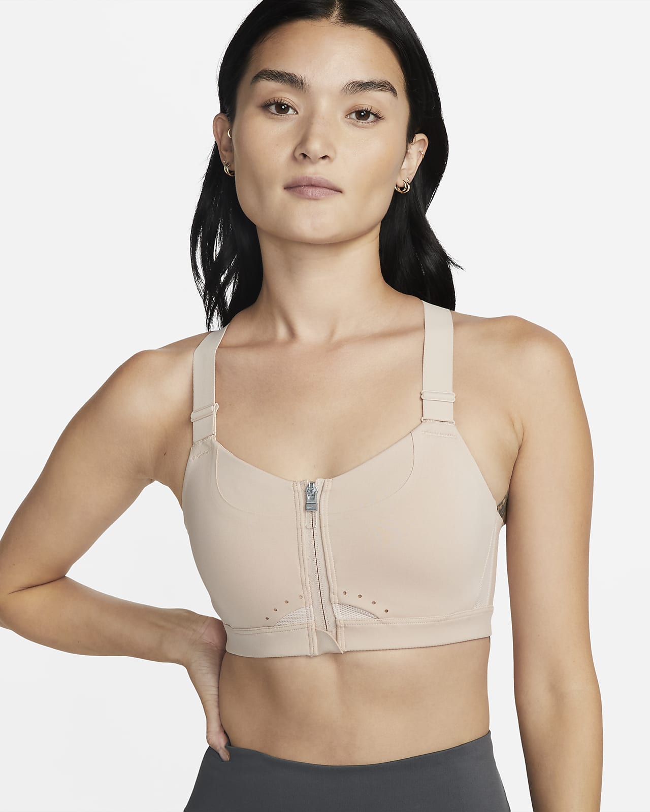 Nike Alpha 女款高度支撐型襯墊正面拉鍊運動內衣