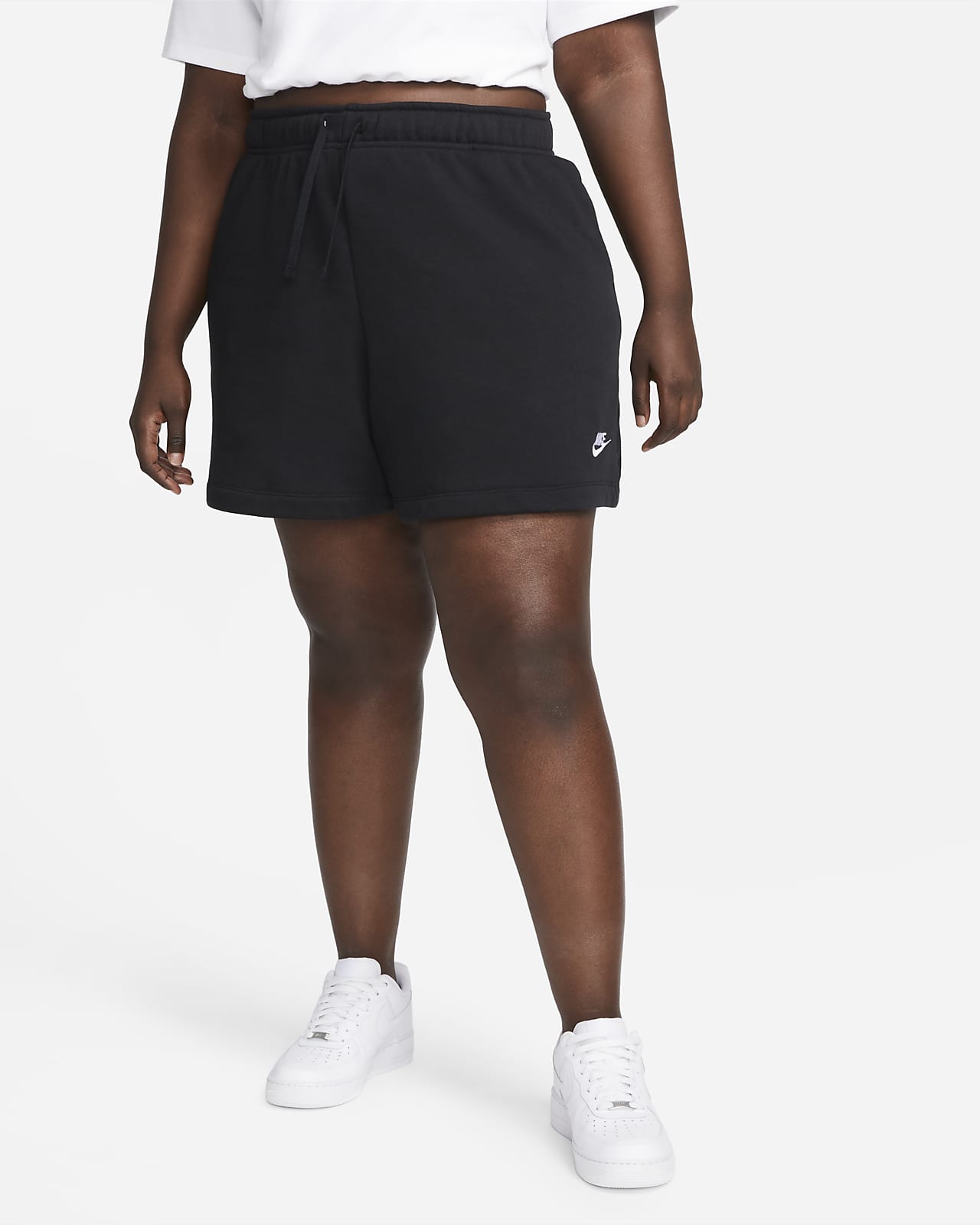 Nike Sportswear Club Fleece Pantalón corto de talle medio (Talla grande) - Mujer