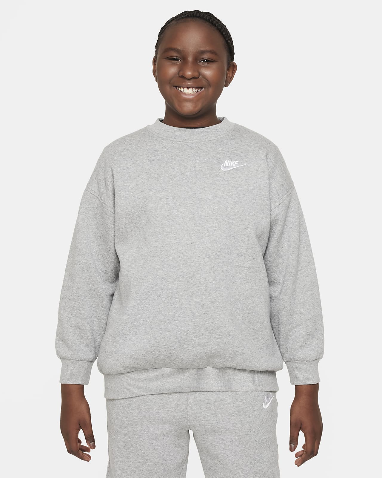 NIKE Girls' Nike Sportswear Icon Fleece Oversized Sweatshirt