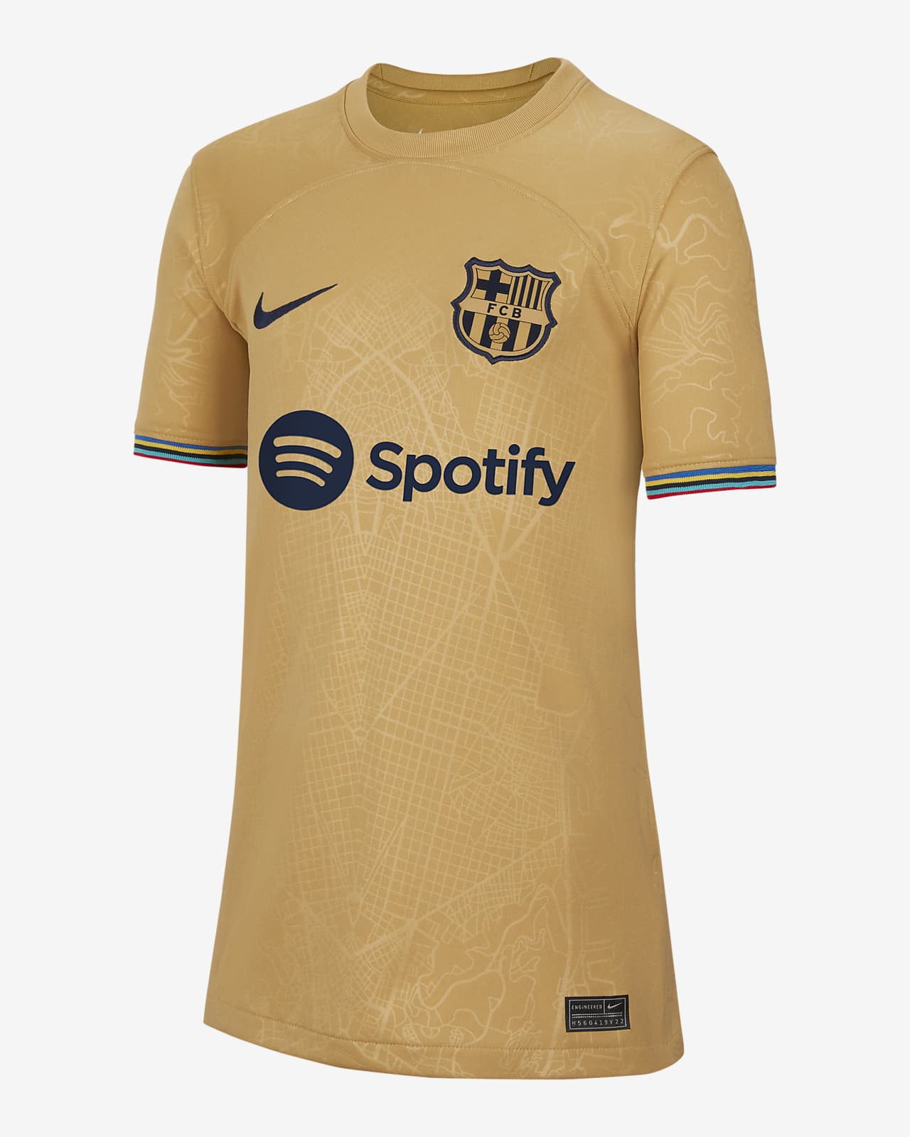Koszulka piłkarska dla dużych dzieci Nike Dri-FIT FC Barcelona 2022/23 Stadium (wersja wyjazdowa)