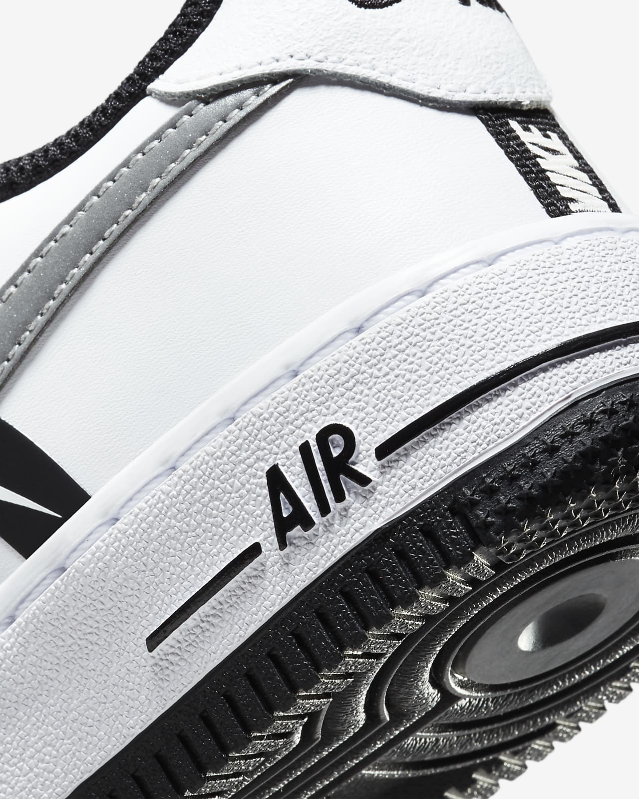 white & black air force 1 lv8 3 trainers youth
