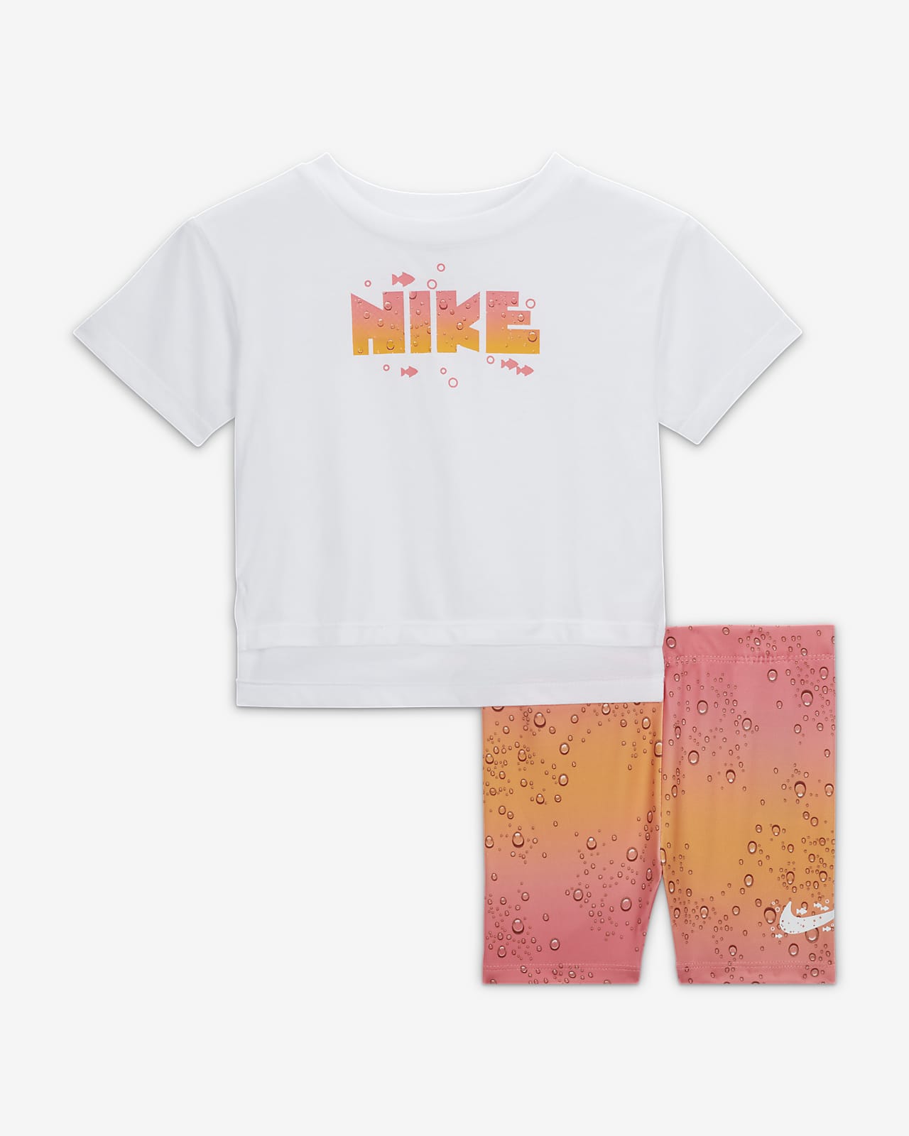Nike Dri- Fit T-shirt/ Shorts Set Orange