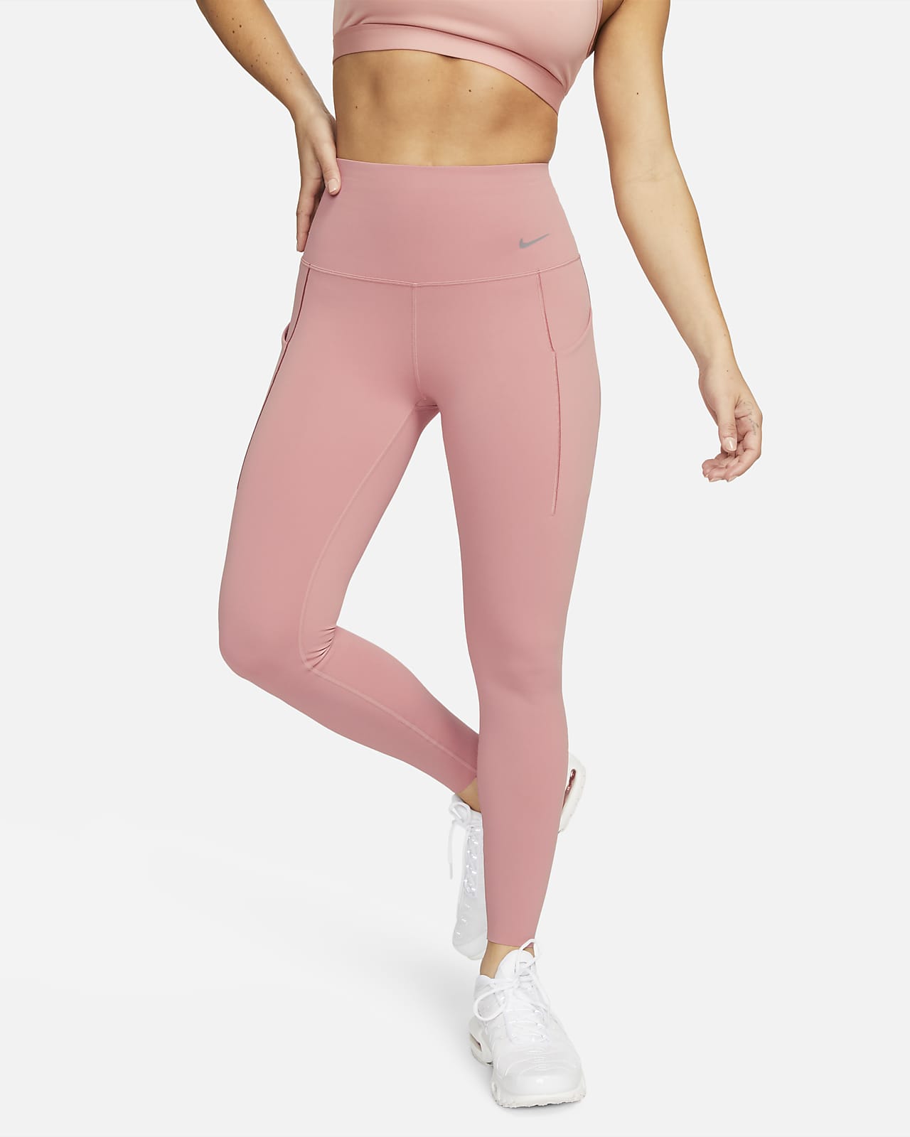 Nike Universa Women's Medium-Support High-Waisted Full-Length Leggings with  Pockets - Pink, DQ5996-615