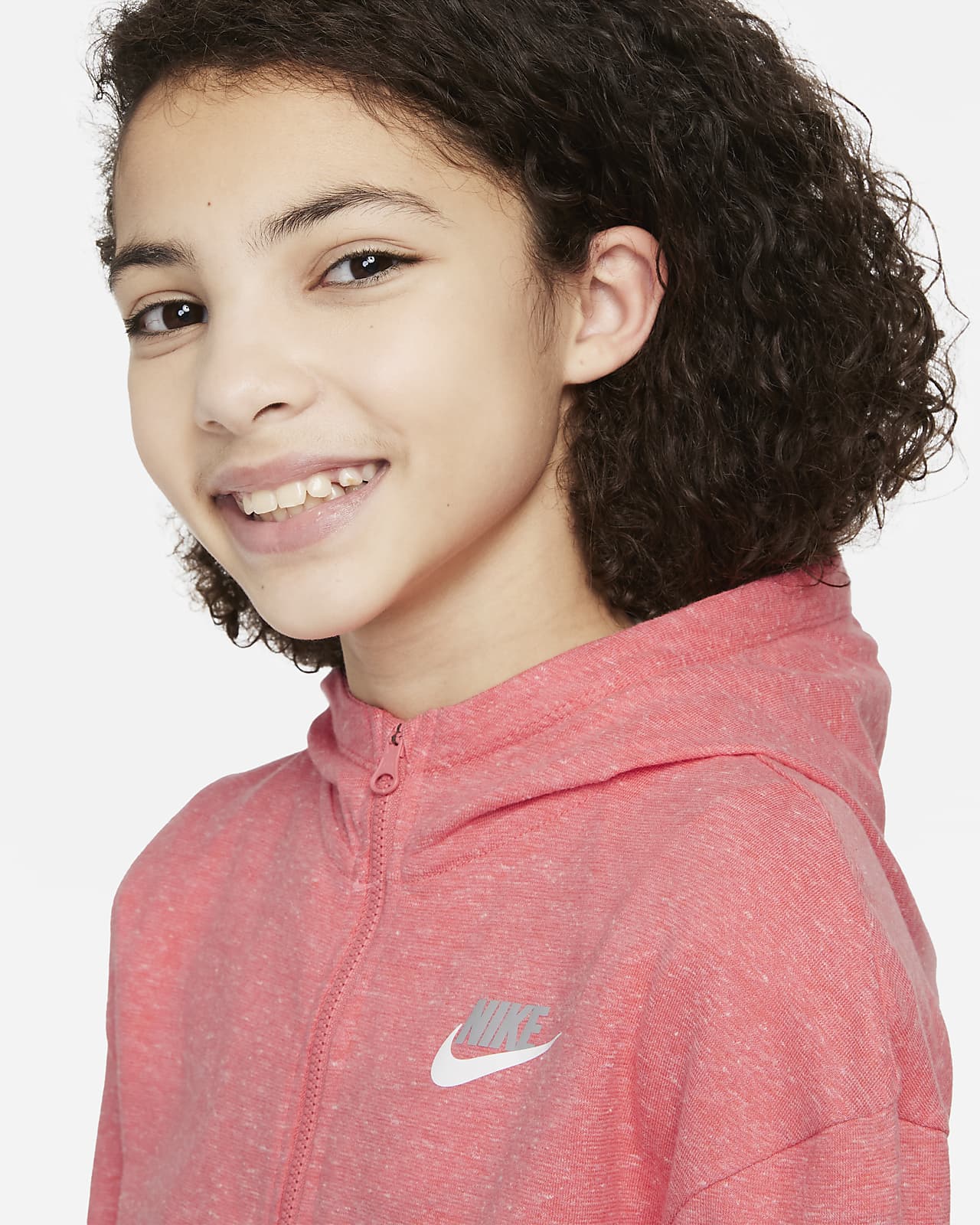 Nike Sportswear Older Kids' (Girls') Full-Zip Jersey Hoodie. Nike AE