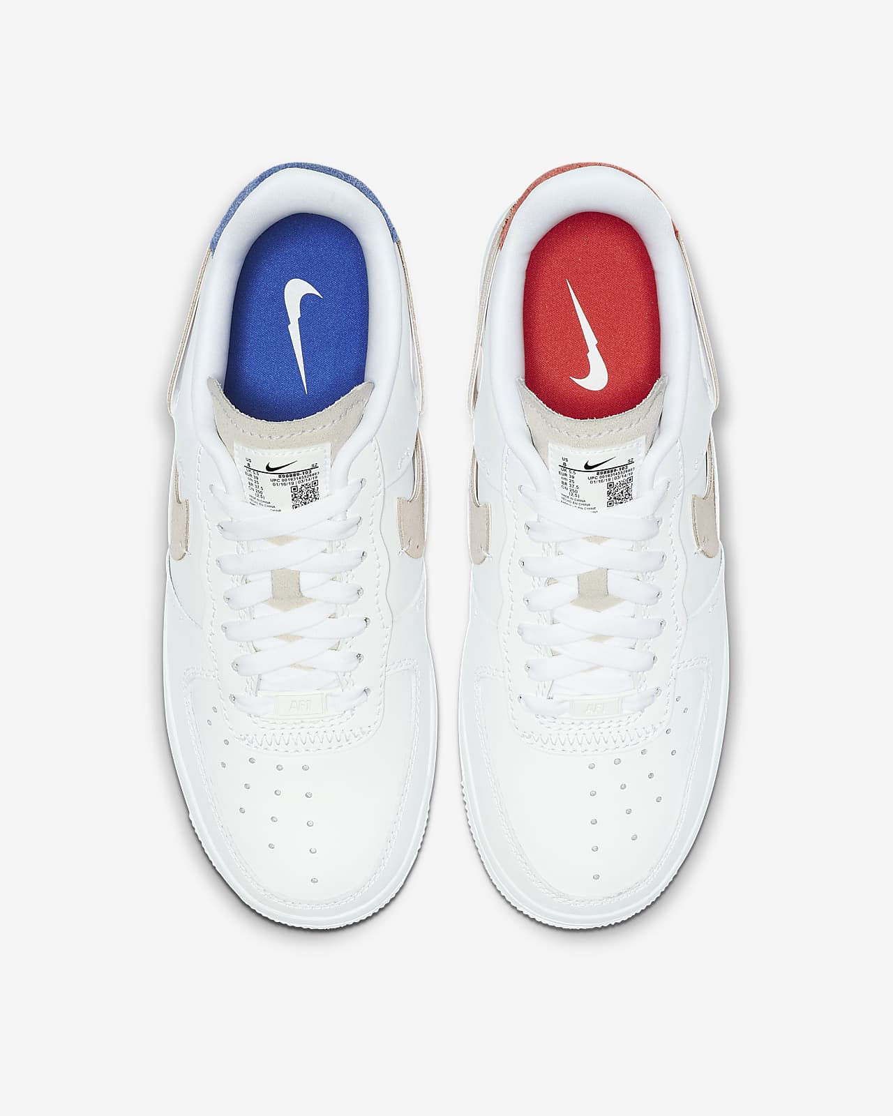 nike air force 1 07 trainers white platinum tint game royal red