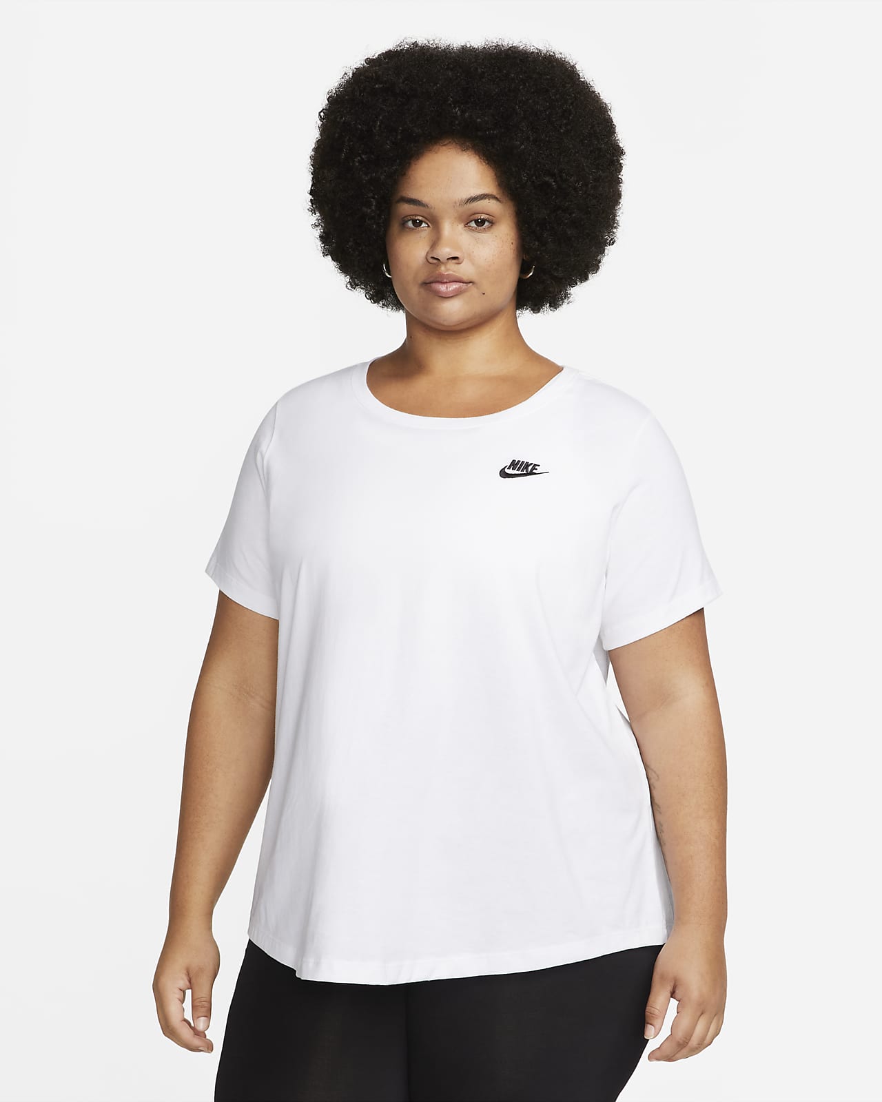 Nike Women Plus Size Sportswear Essential futura tee Shirt top 1x light  Pink