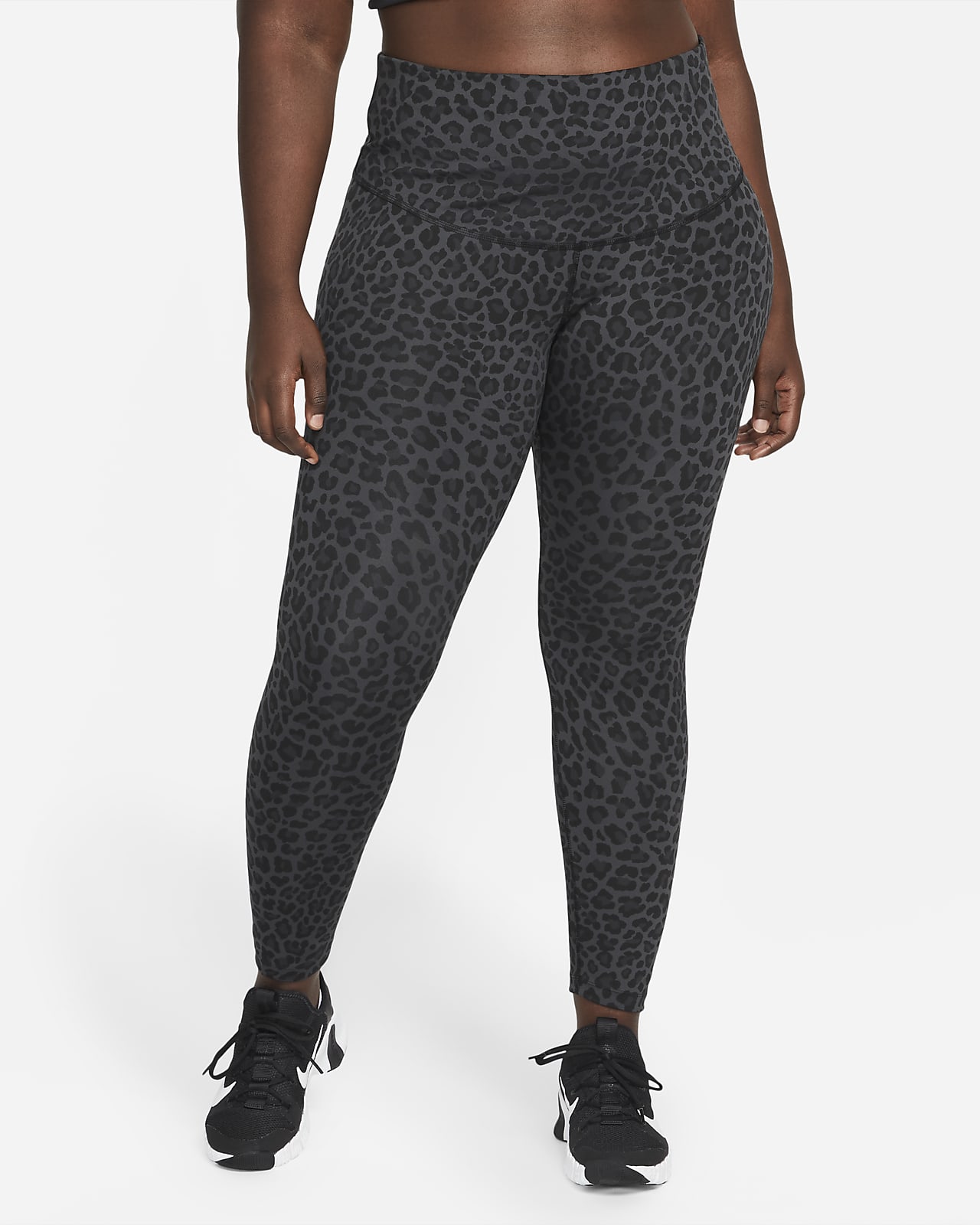 Nike Dri-FIT One Leggings mit hohem Bund und Print für Damen (große Größe)