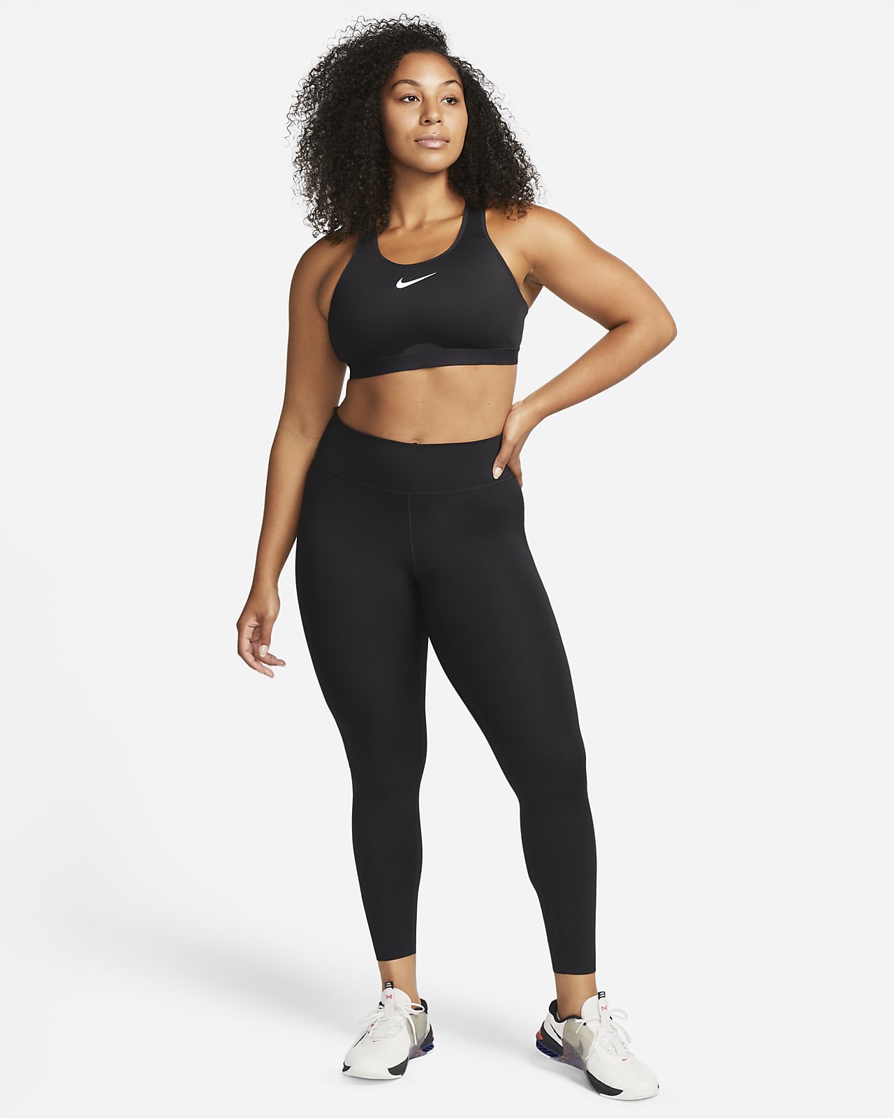 Nike Women's Medium Support Non Padded Sports Bra-Black/White BV3900-010  Large