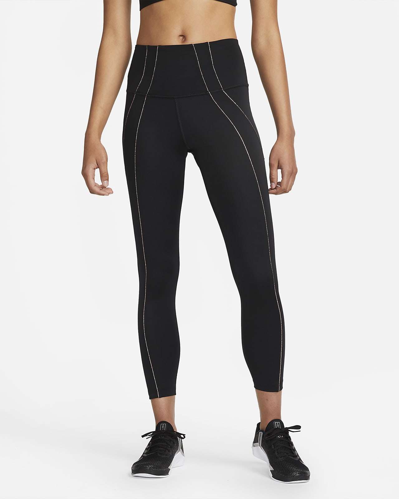 Leggings a 7/8 a vita alta metallizzati Nike Yoga Dri-FIT - Donna. Nike IT