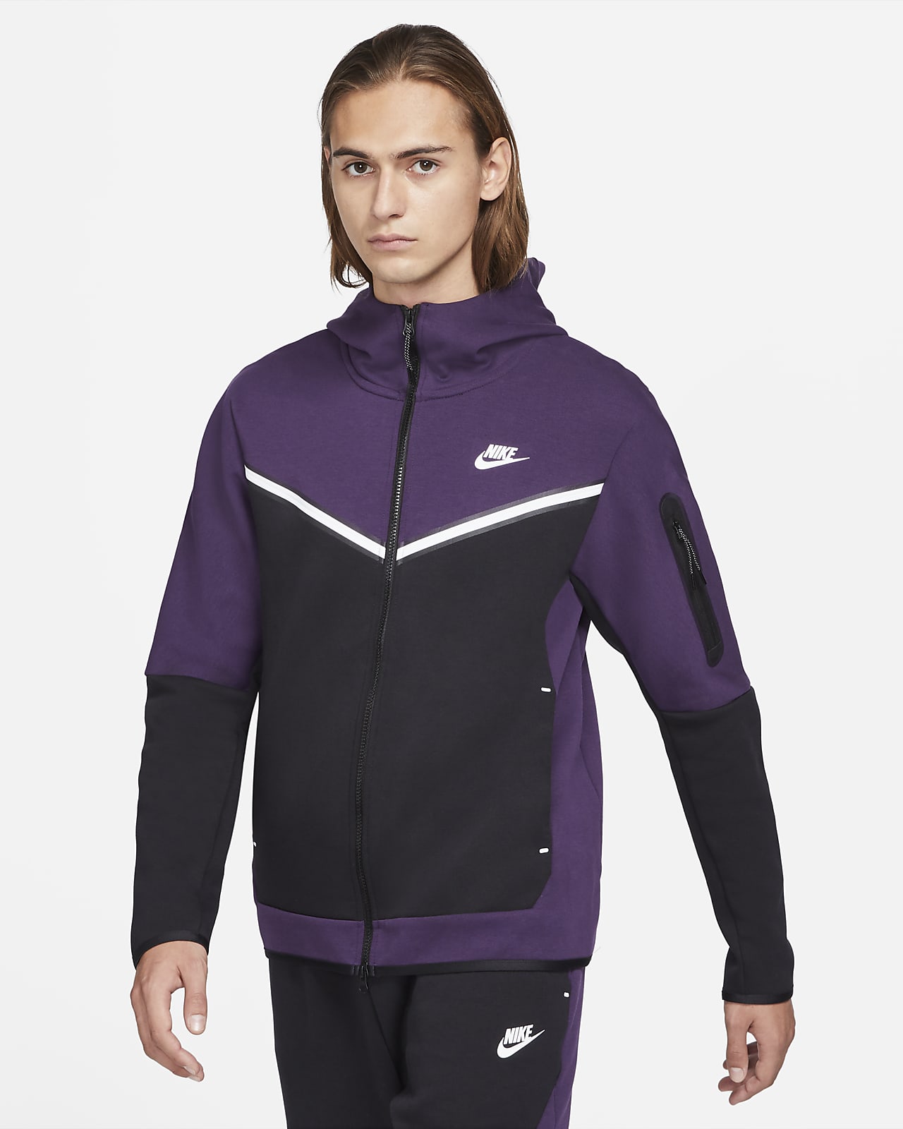 con gorro de cierre completo para hombre Nike Sportswear Tech Fleece. Nike.com