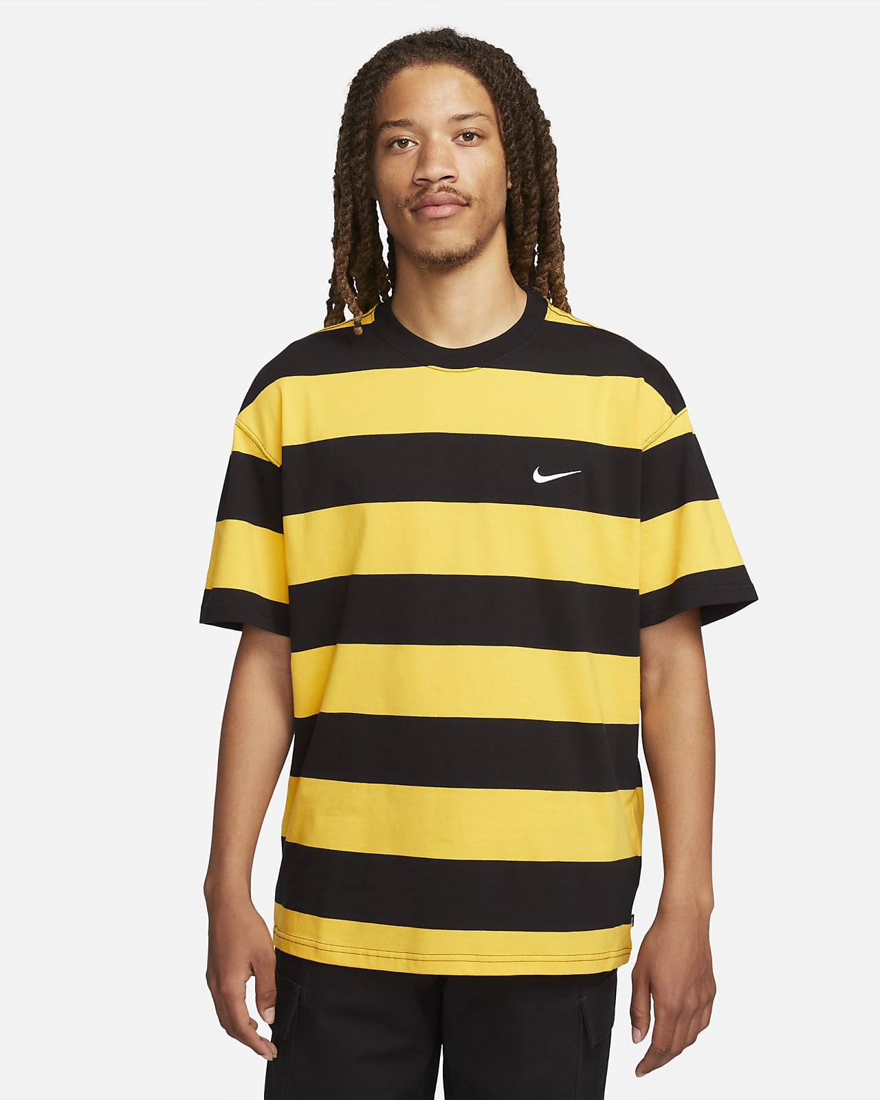 black and yellow striped t shirt mens