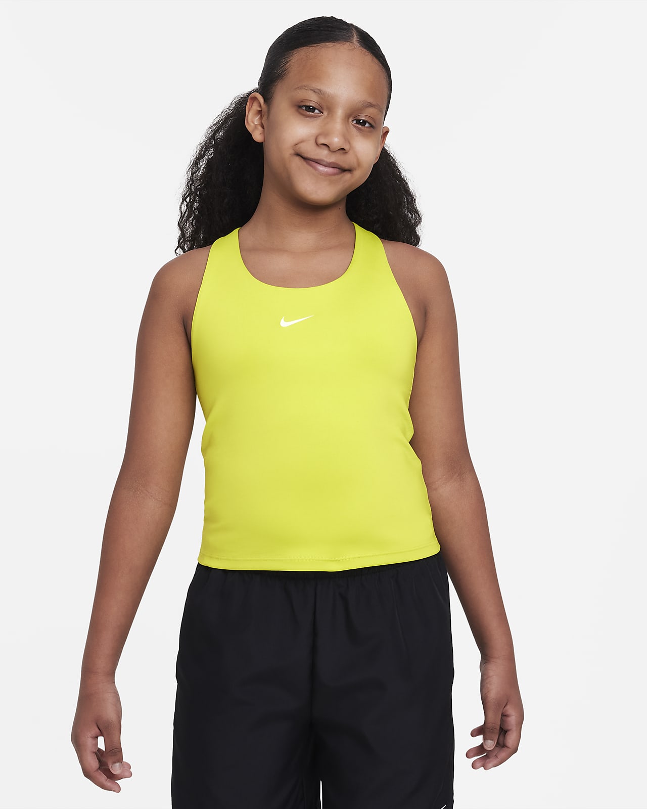 Springen aan de andere kant, Ten einde raad Nike Dri-FIT Swoosh Big Kids' (Girls') Tank Sports Bra. Nike.com