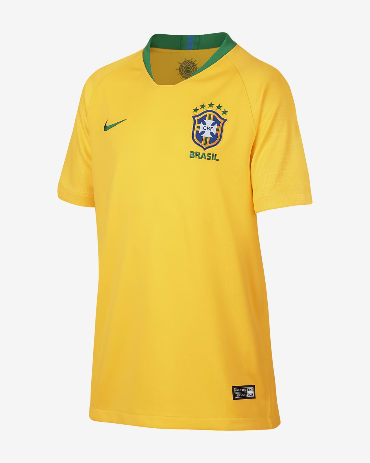 2018 Brazil CBF Stadium Home Older Kids' Football Shirt. Nike FI