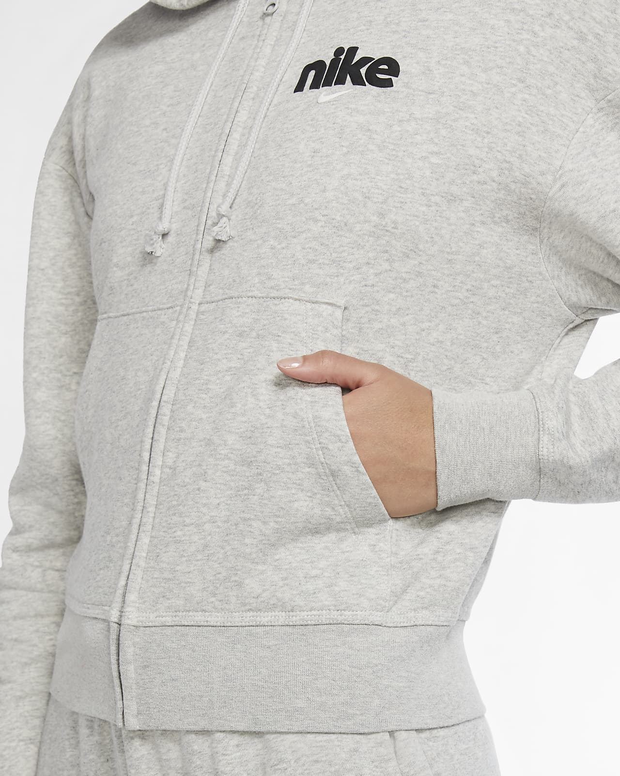 Sudadera con capucha de tejido Fleece con cierre completo para mujer Nike  Sportswear