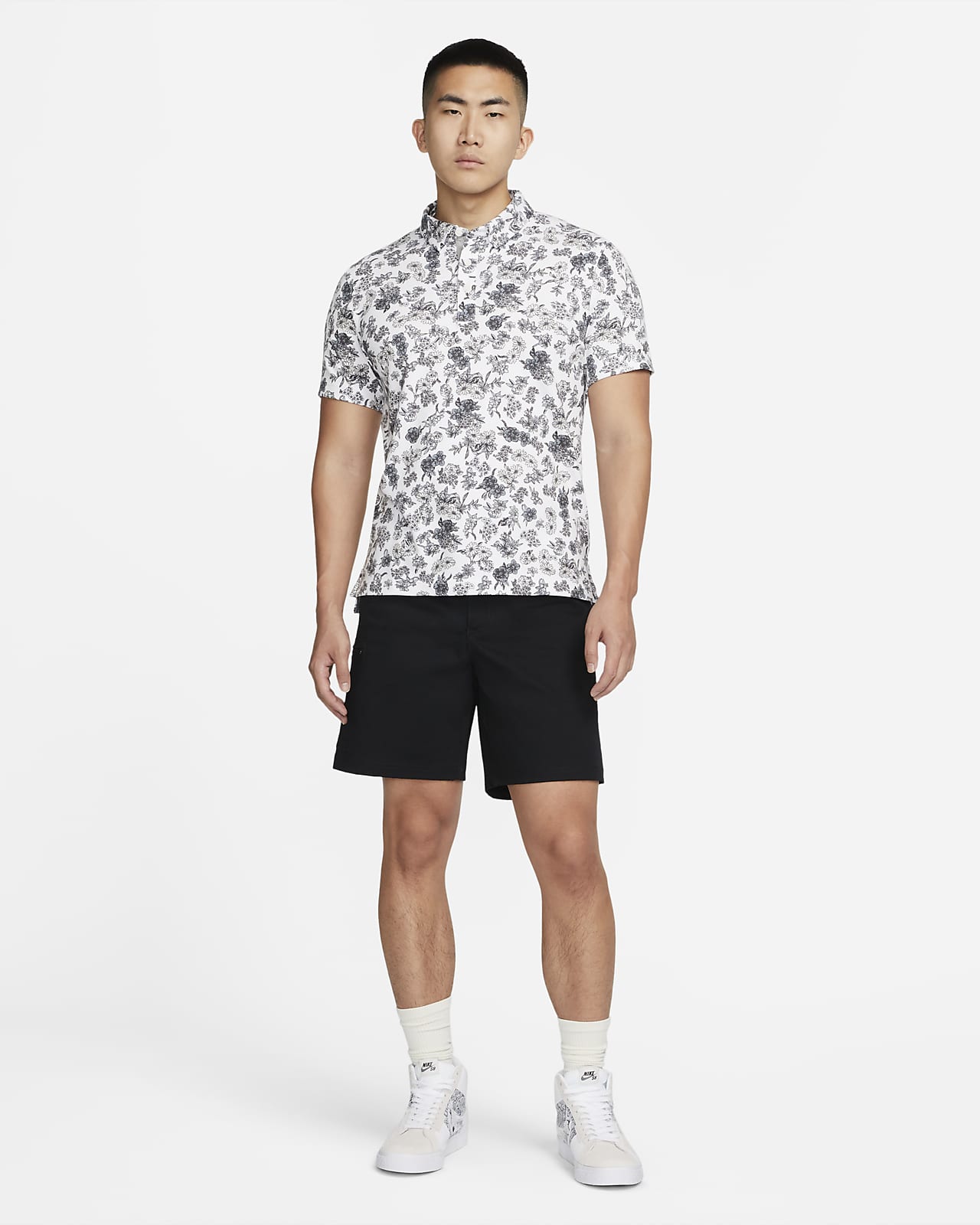 nike floral golf polo