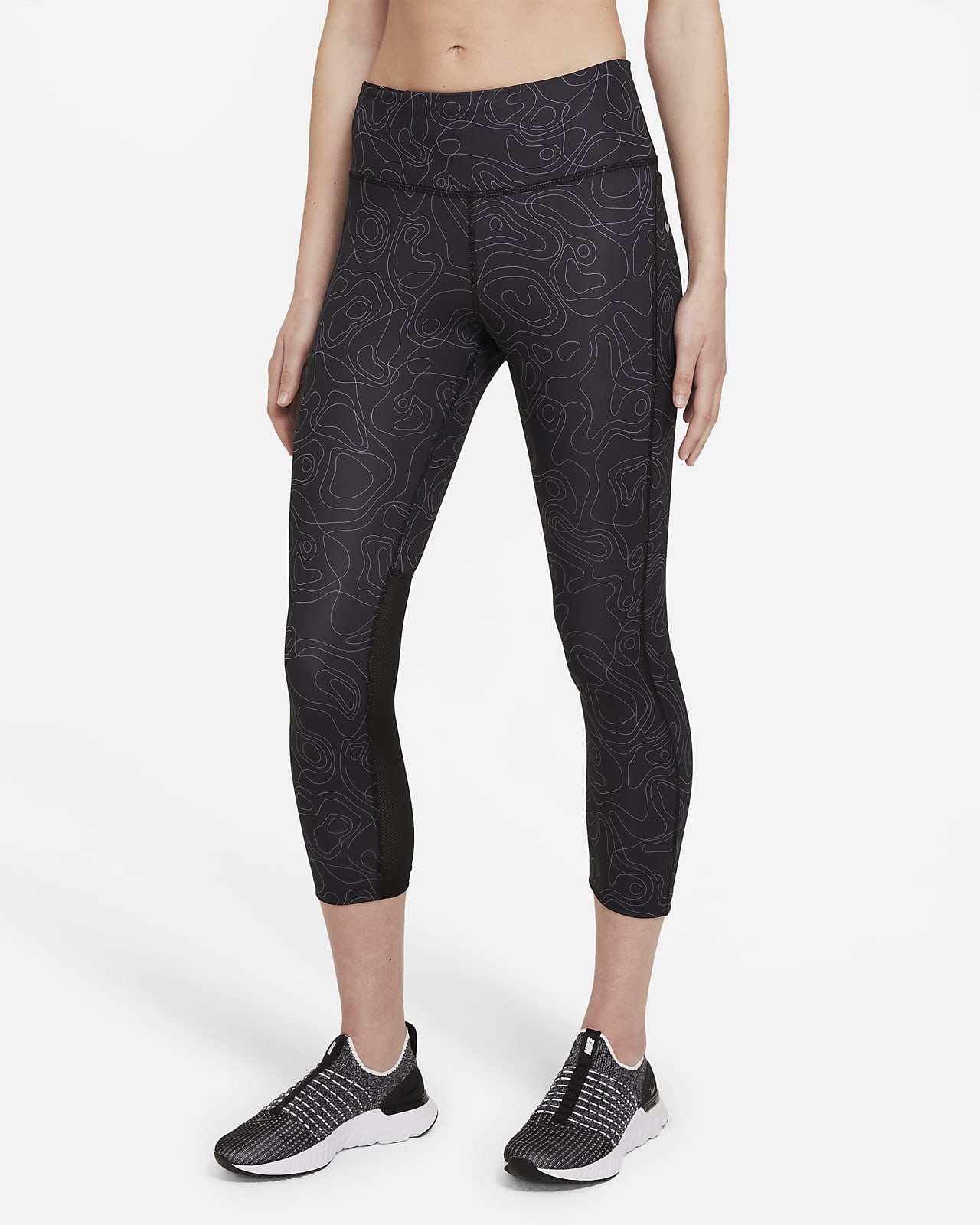 Nike Fast Run Division Women's Mid-Rise Crop Running Leggings. Nike CH